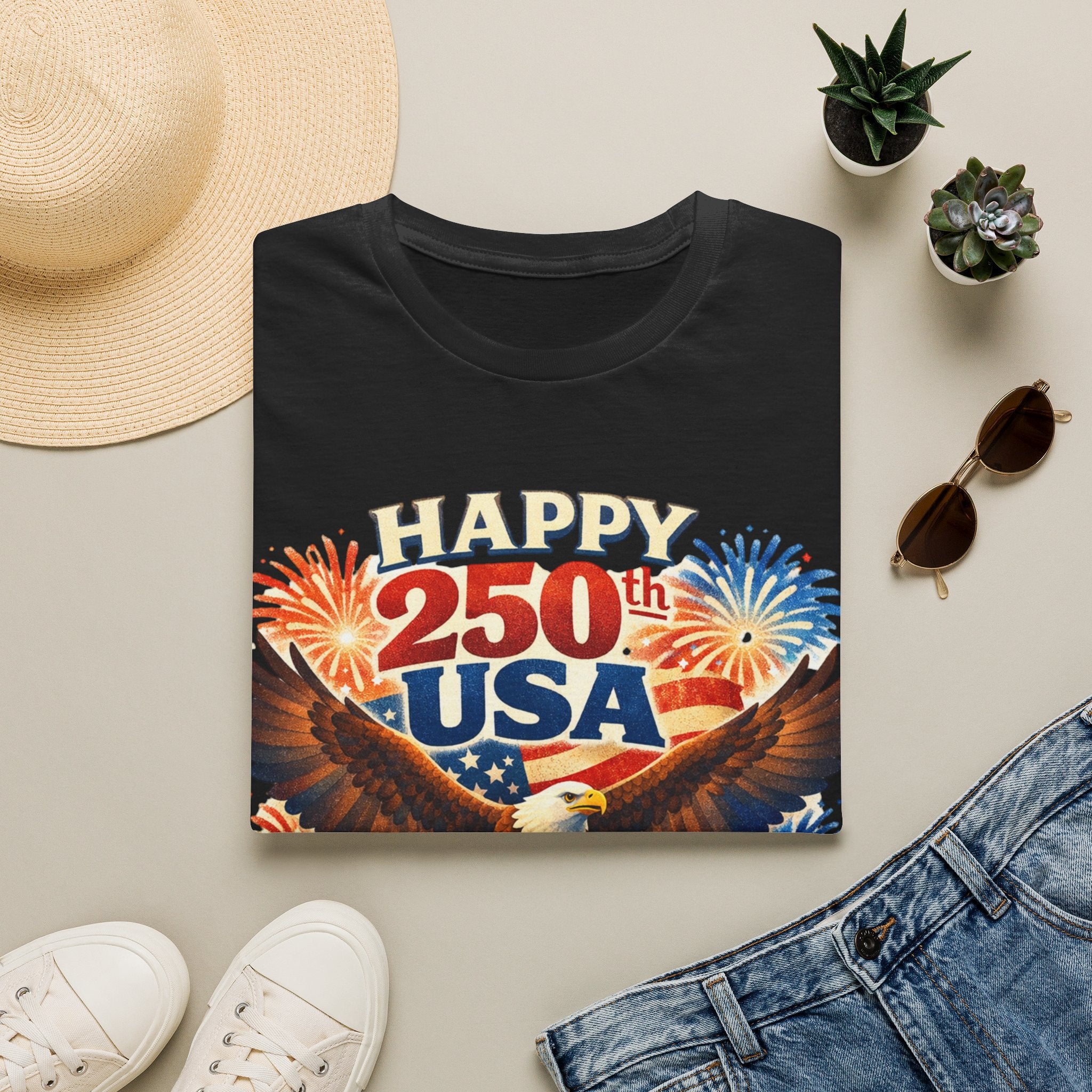 Unisex Softstyle T-Shirt, Happy 250th USA Shirt, 250 Years of Freedom Tee, Patriotic America 1776 2026 T-Shirt, USA Anniversary Shirt