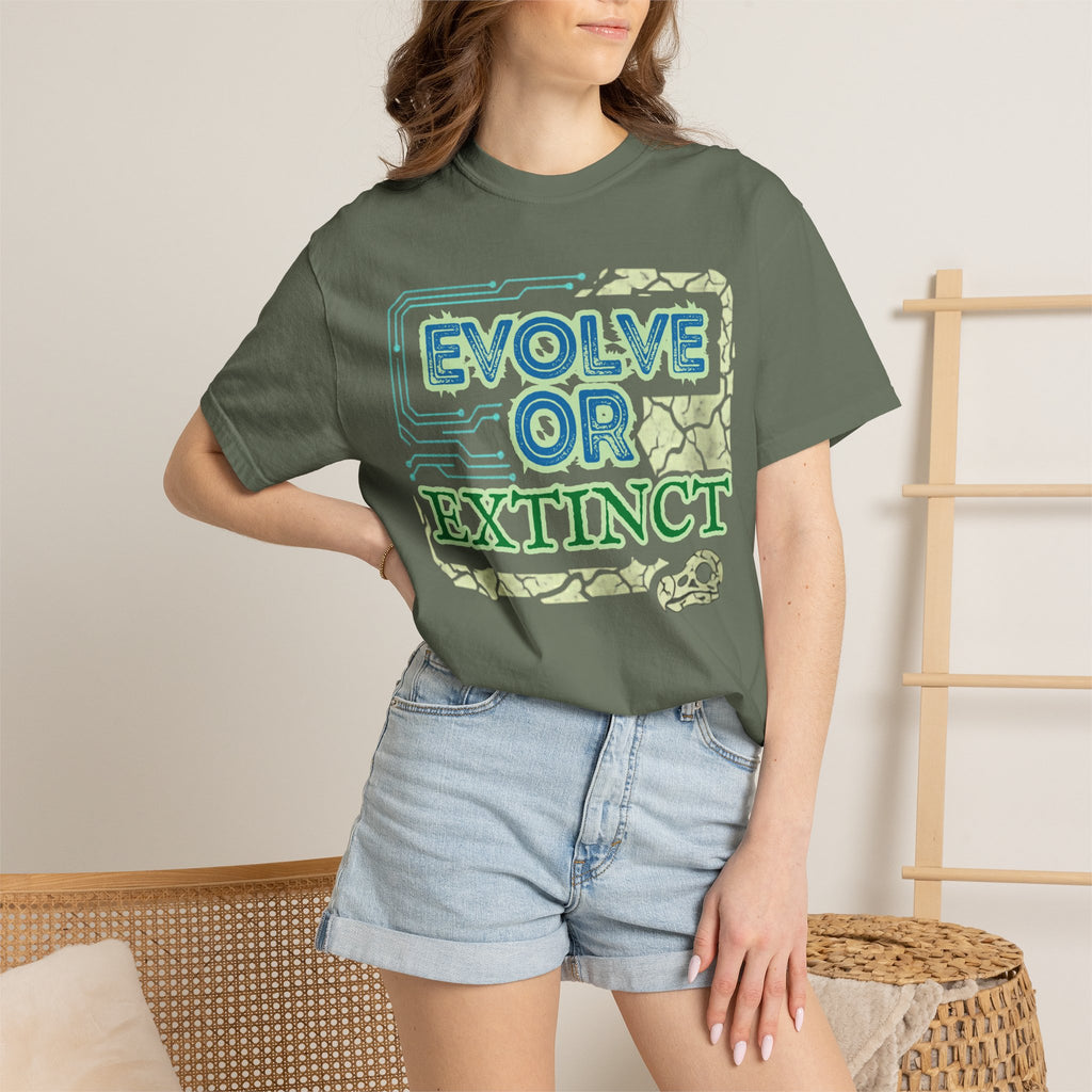 Unisex Garment-Dyed T-shirt, evolve or extinct