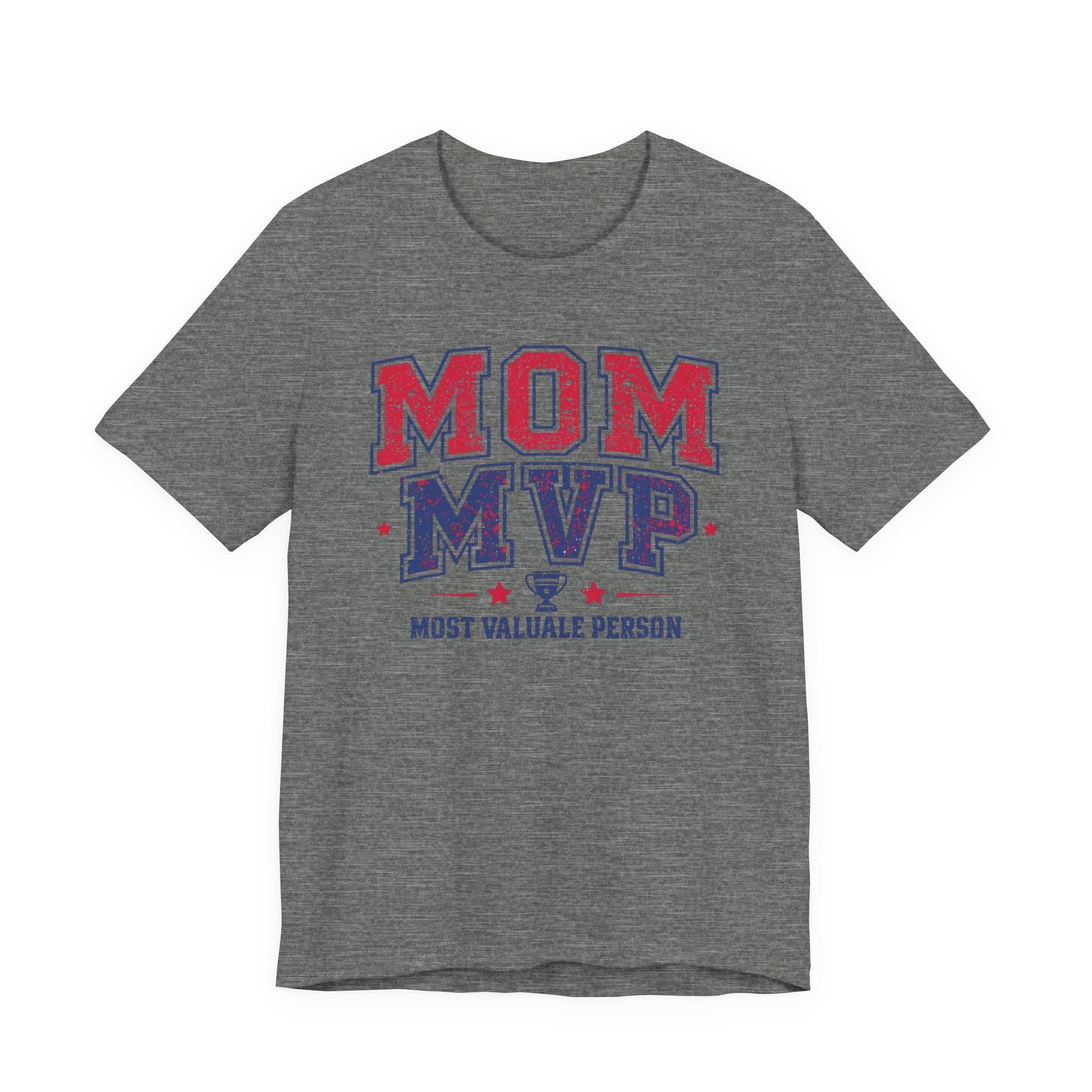 Unisex Jersey Short Sleeve Tee, Mother’s Day Mom MVP Shirt, Most Valuable Mom T-Shirt, Sports Mom Gift, Baseball Football Mom Tee, Athletic Varsity Style Shirt