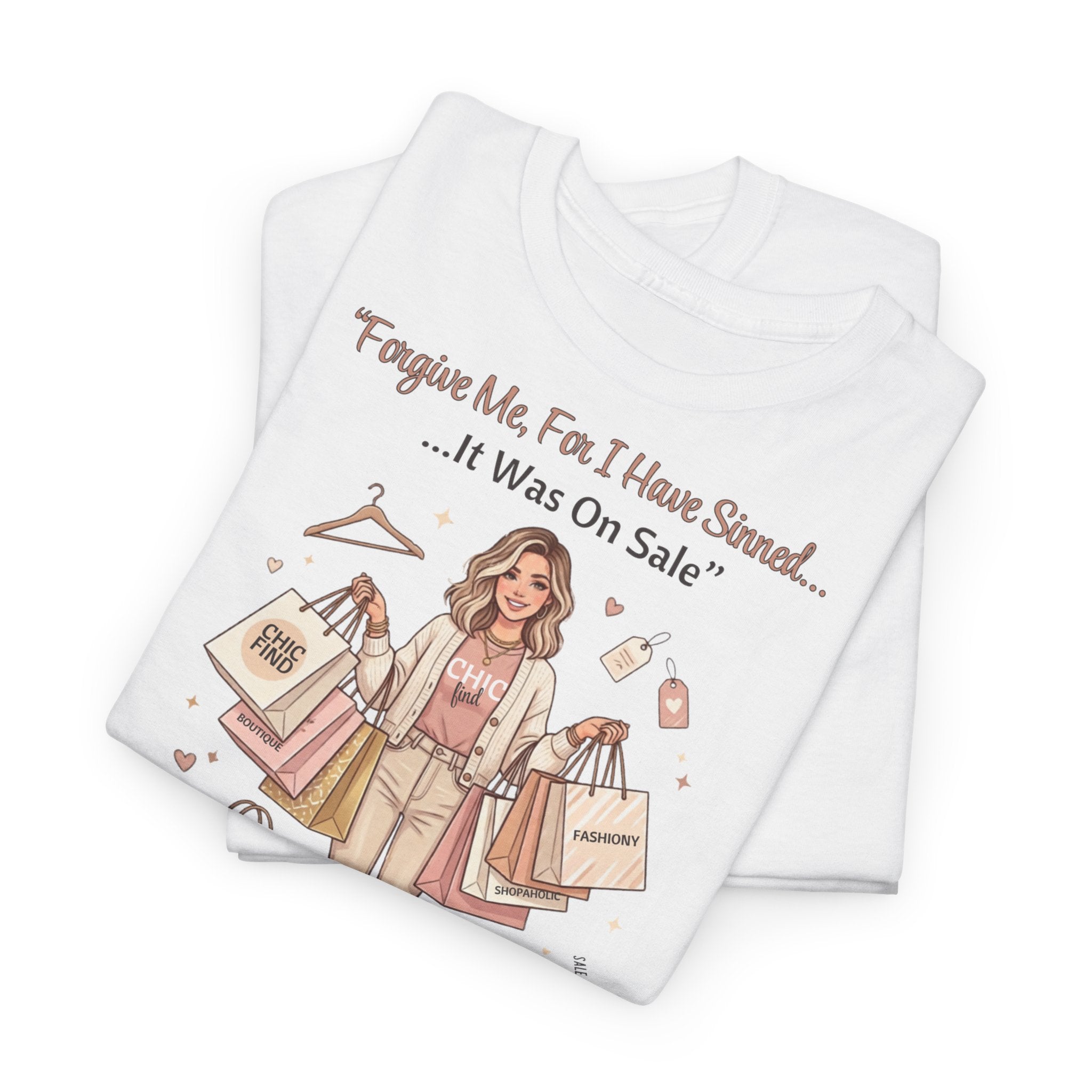 Unisex Heavy Cotton Tee, Forgive Me For I Have Sinned Funny Shopping Shirt, It Was On Sale Tee, Shopaholic Shirt, Retail Therapy Tee, Cute Fashion Shirt