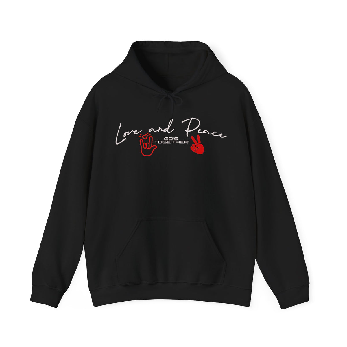 Unisex Heavy Blend™ Hooded Sweatshirt, love and peace shirt