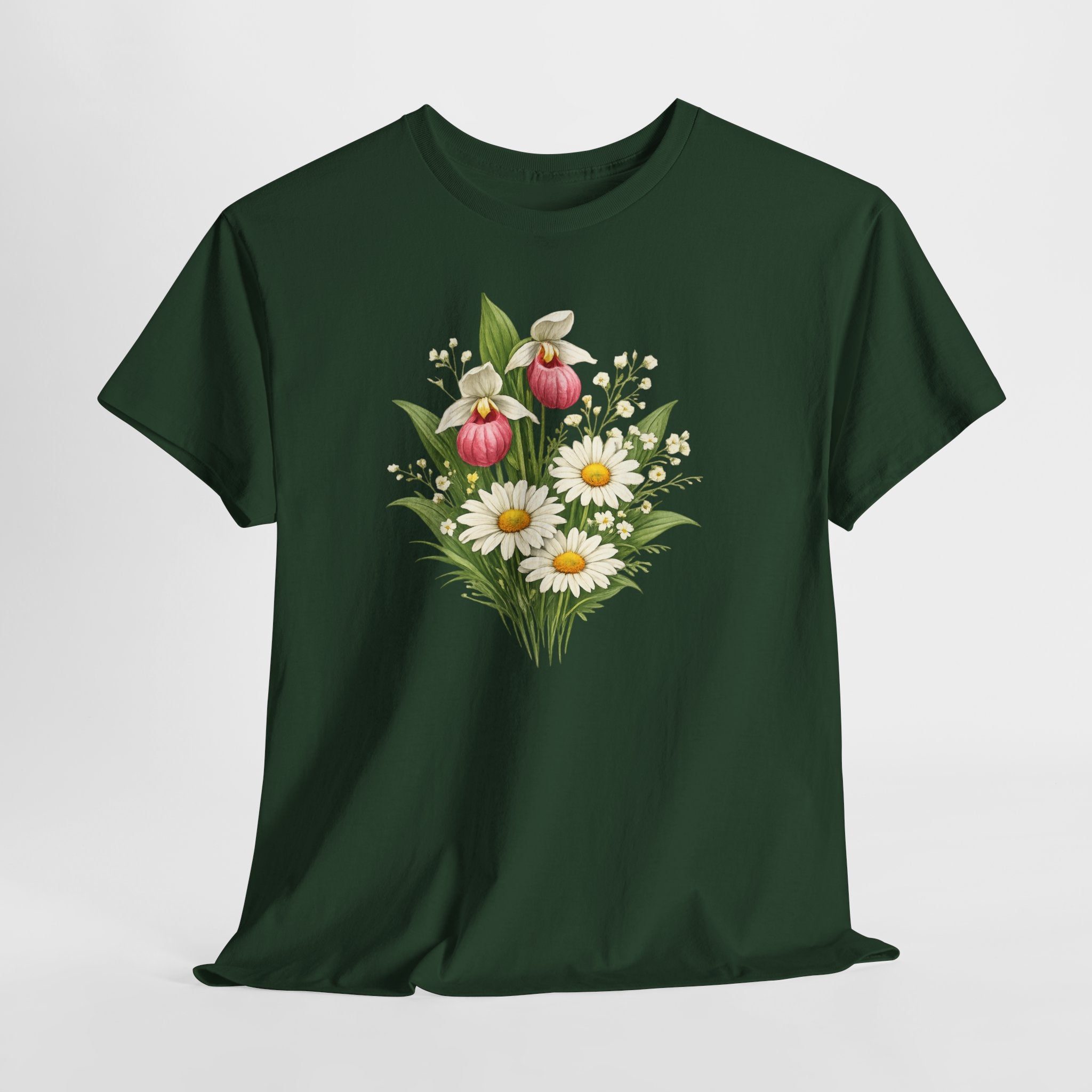 Unisex Heavy Cotton Tee, spring floral