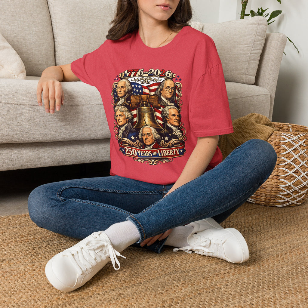 Unisex Softstyle T-Shirt, 250 Years of Liberty Shirt, Founding Fathers Tee, America 1776 2026 Patriotic T-Shirt
