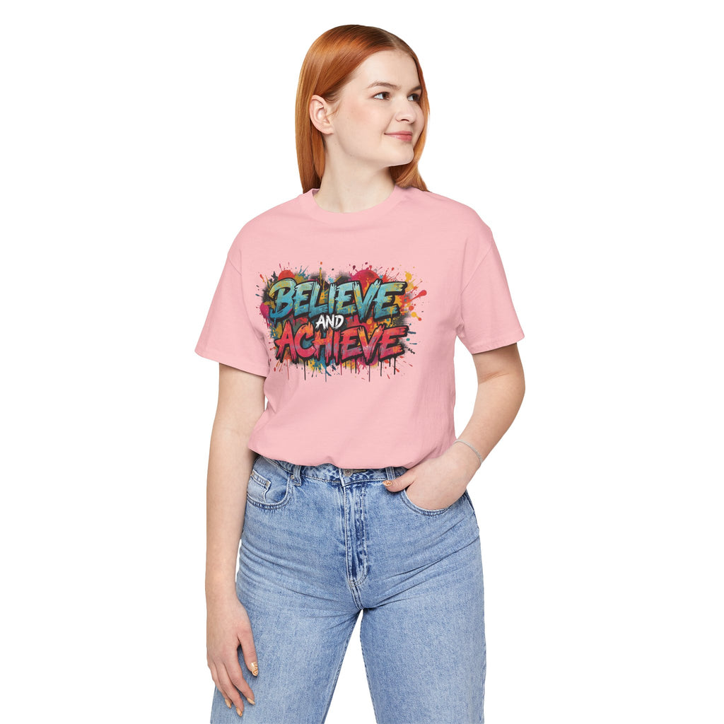 Unisex Jersey Short Sleeve Tee Believe and Achieve