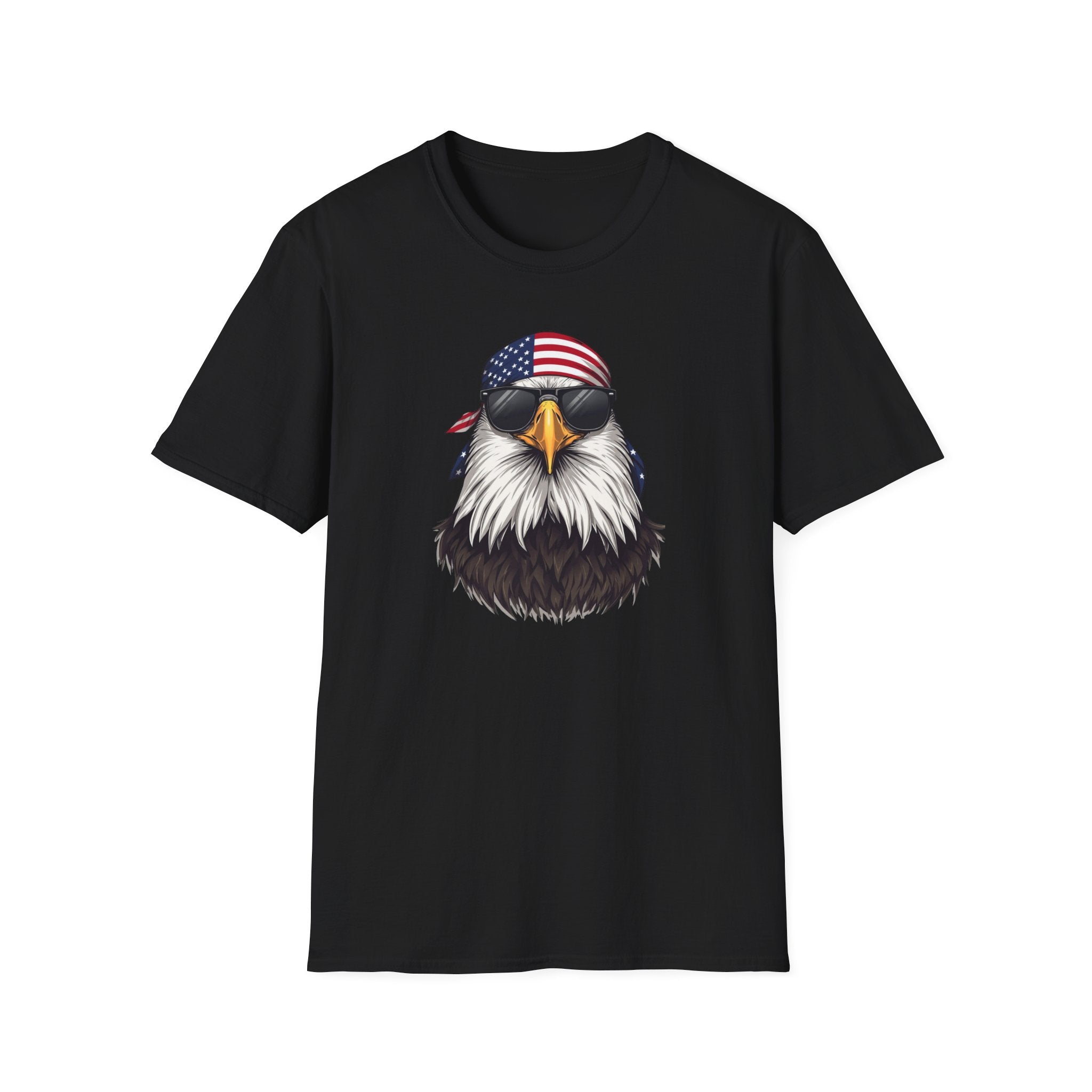 Unisex Softstyle T-Shirt, patriotic bald eagle