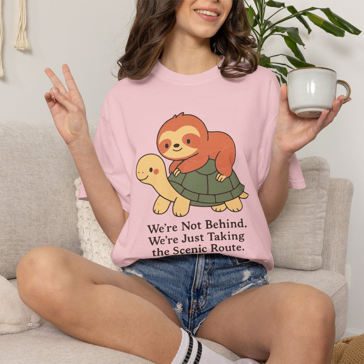 Unisex Garment-Dyed T-shirt, sloth and turtle