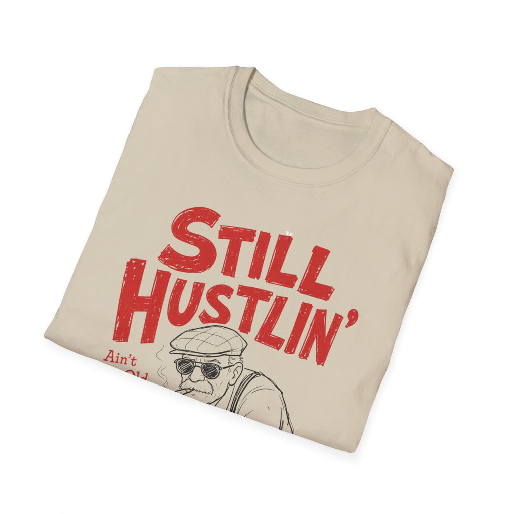 Unisex Softstyle T-Shirt, pool player still hustling