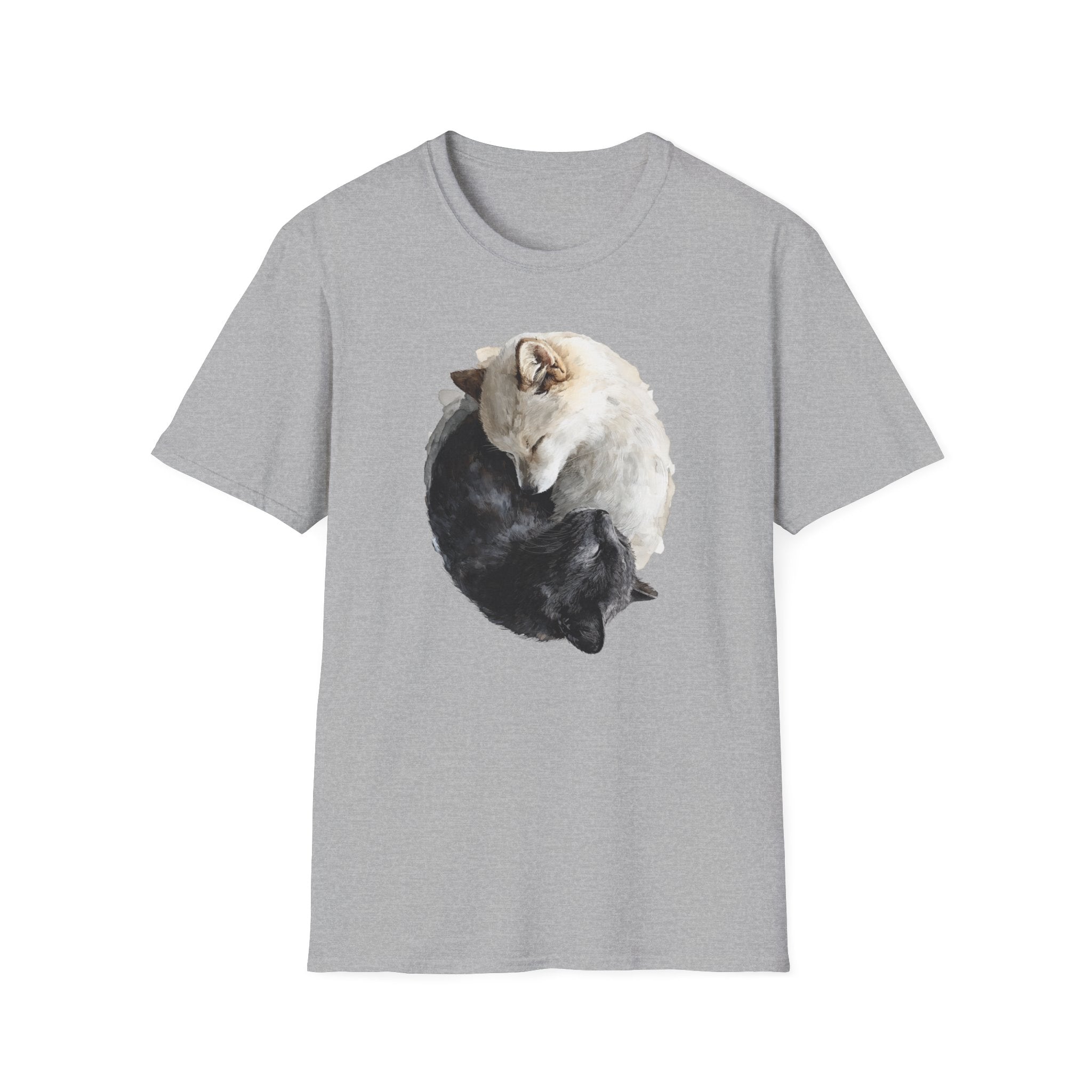 Unisex Softstyle T-Shirt, ying and yang cat and dog