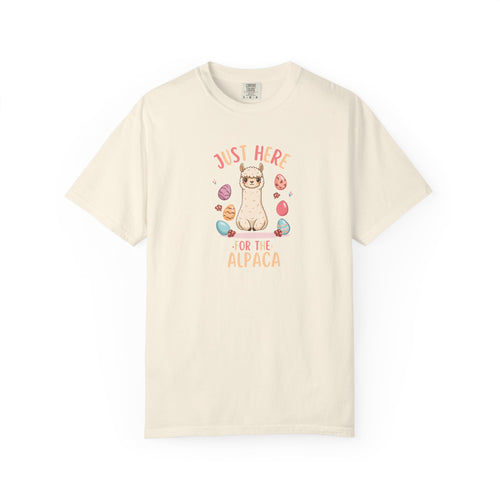 Unisex Garment-Dyed T-shirt, here for the alpaca