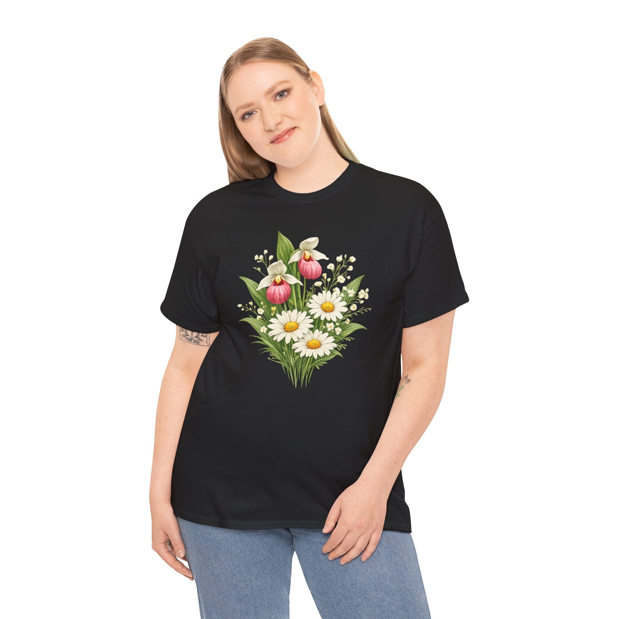 Unisex Heavy Cotton Tee, spring floral