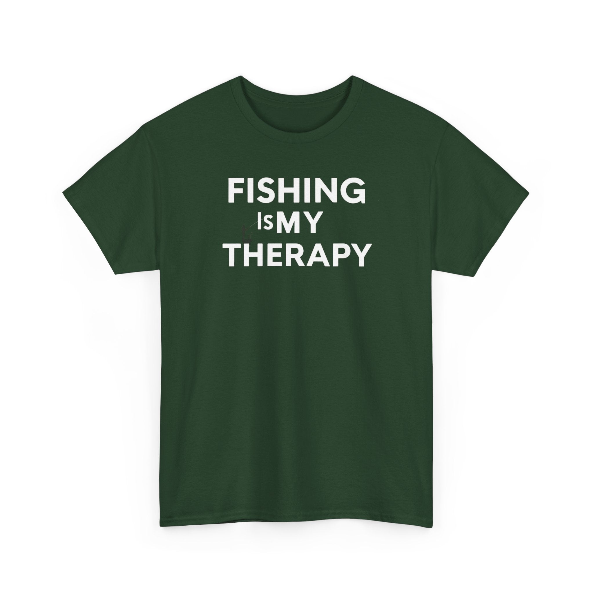 Unisex Heavy Cotton Tee, fishing is my  therapy
