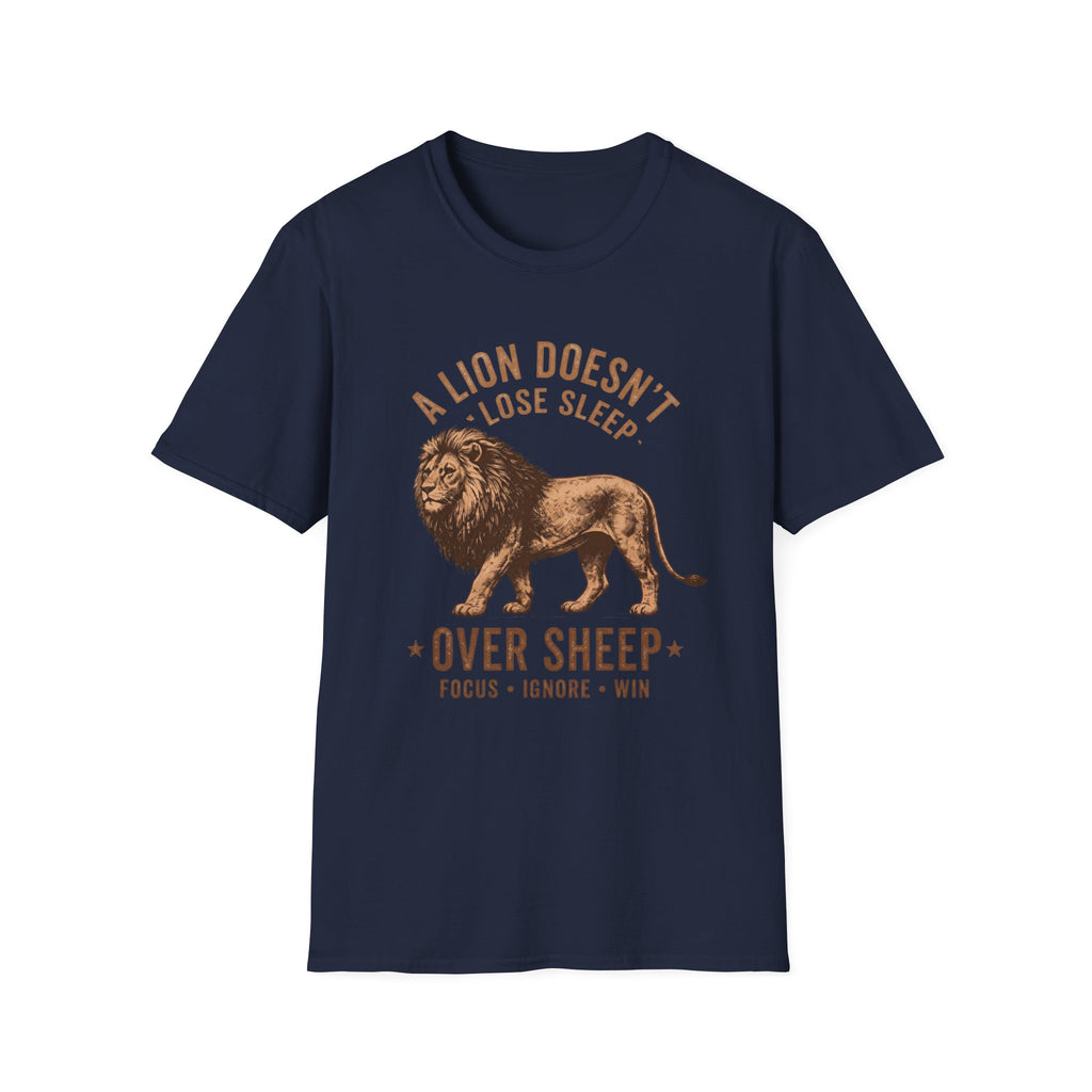 Unisex Softstyle T-Shirt, King Mode No Competition T-Shirt, Lion Motivation Shirt, Alpha Mindset Tee, Gym Shirt for Men, Bold Lion Graphic Tee, Gift for Him