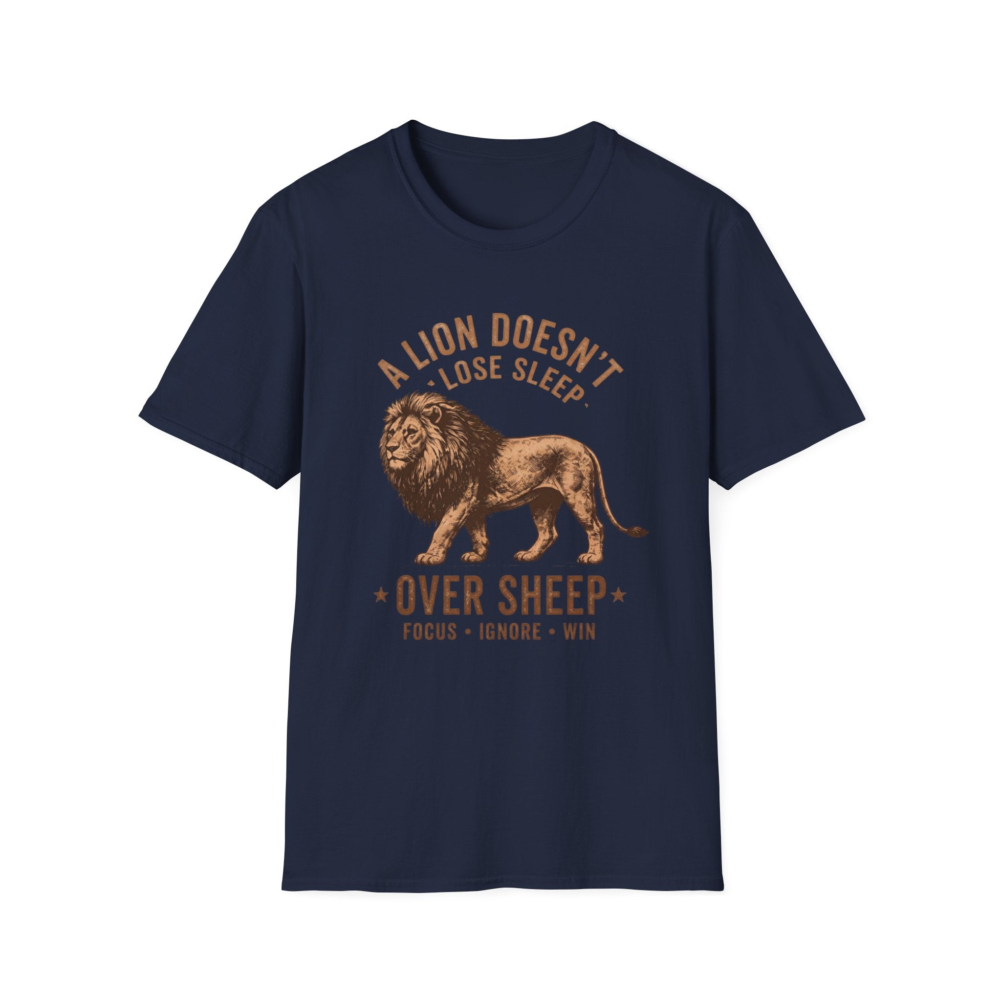 Unisex Softstyle T-Shirt, King Mode No Competition T-Shirt, Lion Motivation Shirt, Alpha Mindset Tee, Gym Shirt for Men, Bold Lion Graphic Tee, Gift for Him