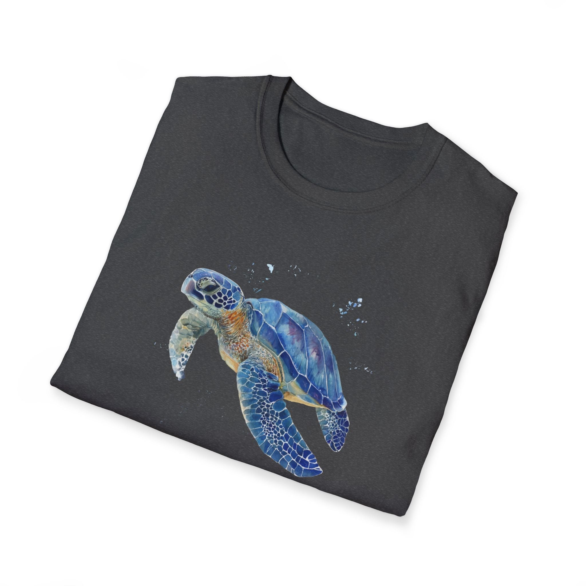 Unisex Softstyle ,T-Shirt Water Color Sea Turtle