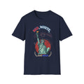 Unisex Softstyle T-Shirt, red white and bold statue of liberty