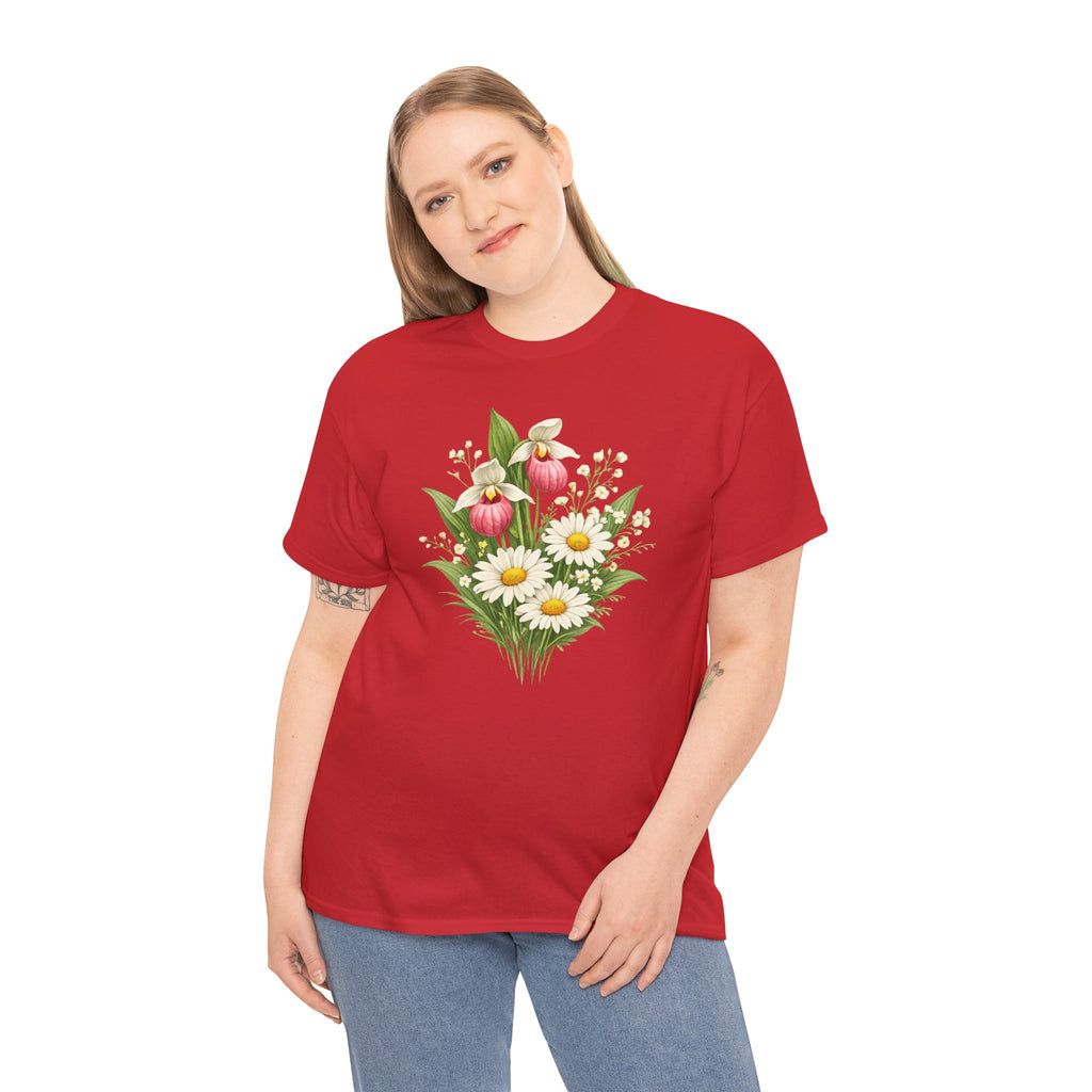 Unisex Heavy Cotton Tee, spring floral