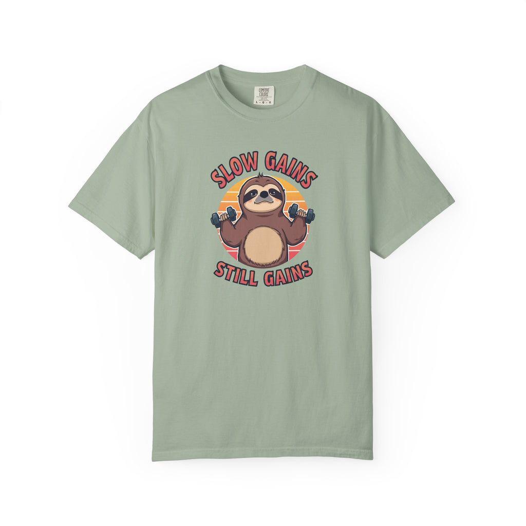 Unisex Garment-Dyed T-shirt, sloth workout