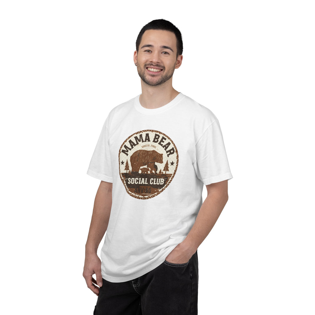 Unisex Garment-Dyed T-shirt, Mama Bear Social Club Shirt, Mama Bear Tee, Cute Mom Gift