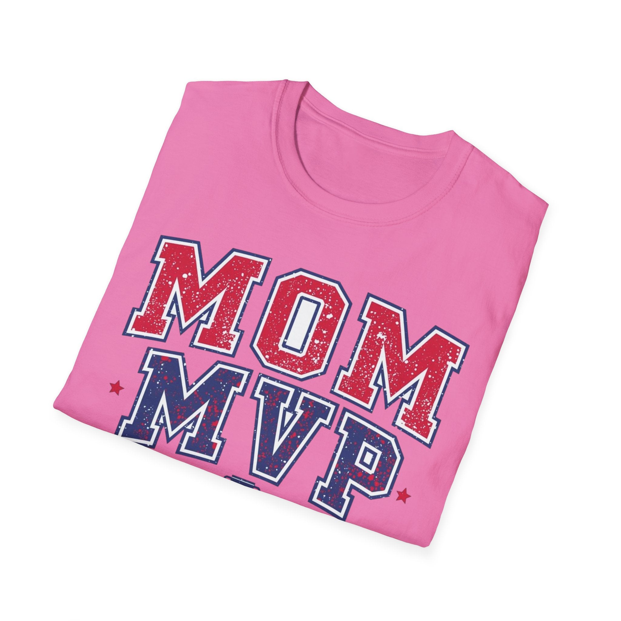Unisex Softstyle T-Shirt, Mother’s Day Mom MVP Shirt, Most Valuable Mom T-Shirt, Sports Mom Gift, Baseball Football Mom Tee, Athletic Varsity Style Shirt