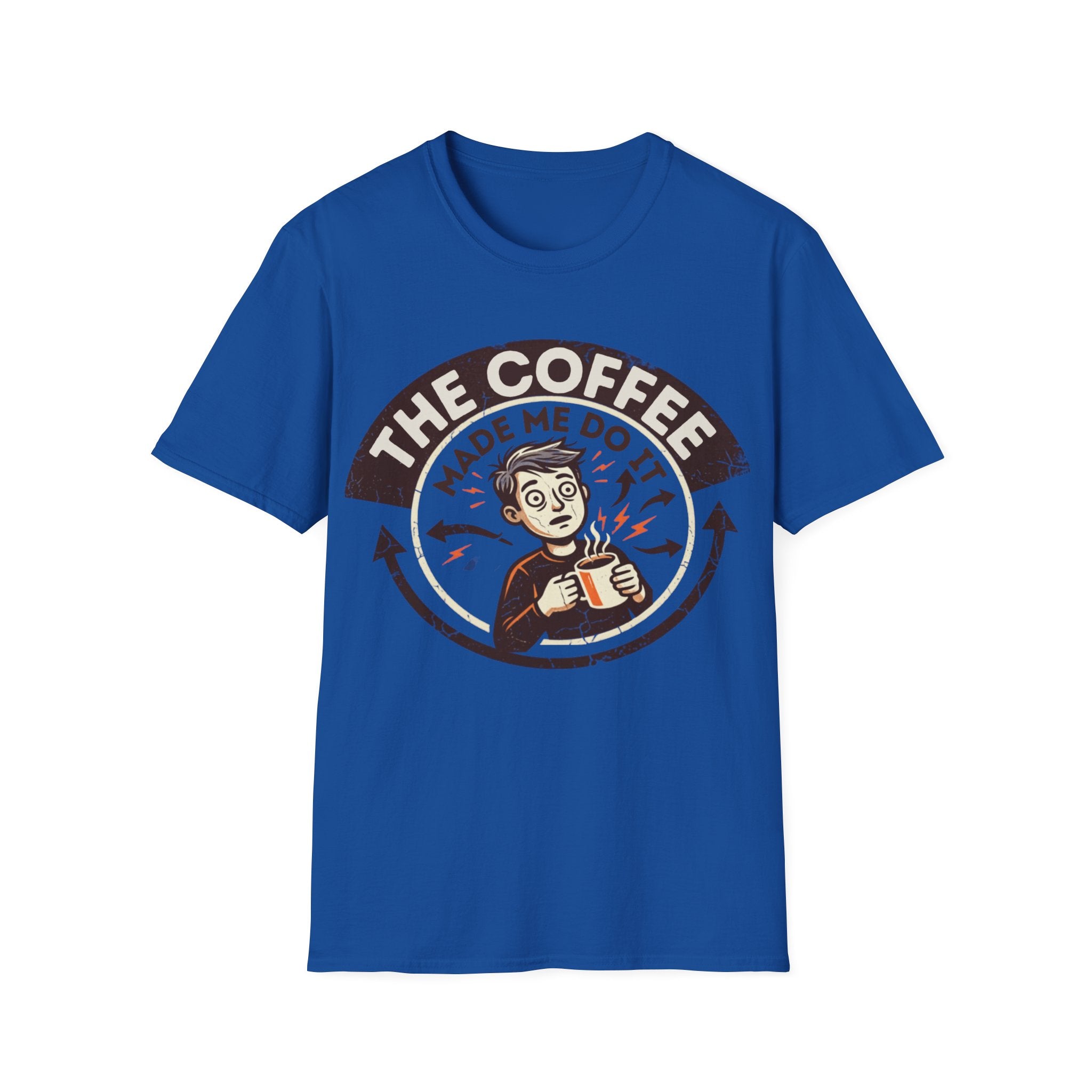 Unisex Softstyle T-Shirt, coffee made me do pun