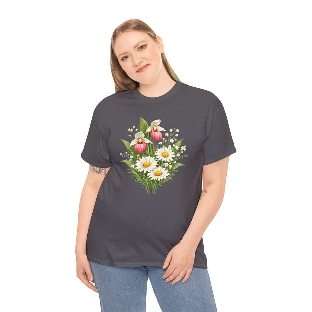 Unisex Heavy Cotton Tee, spring floral