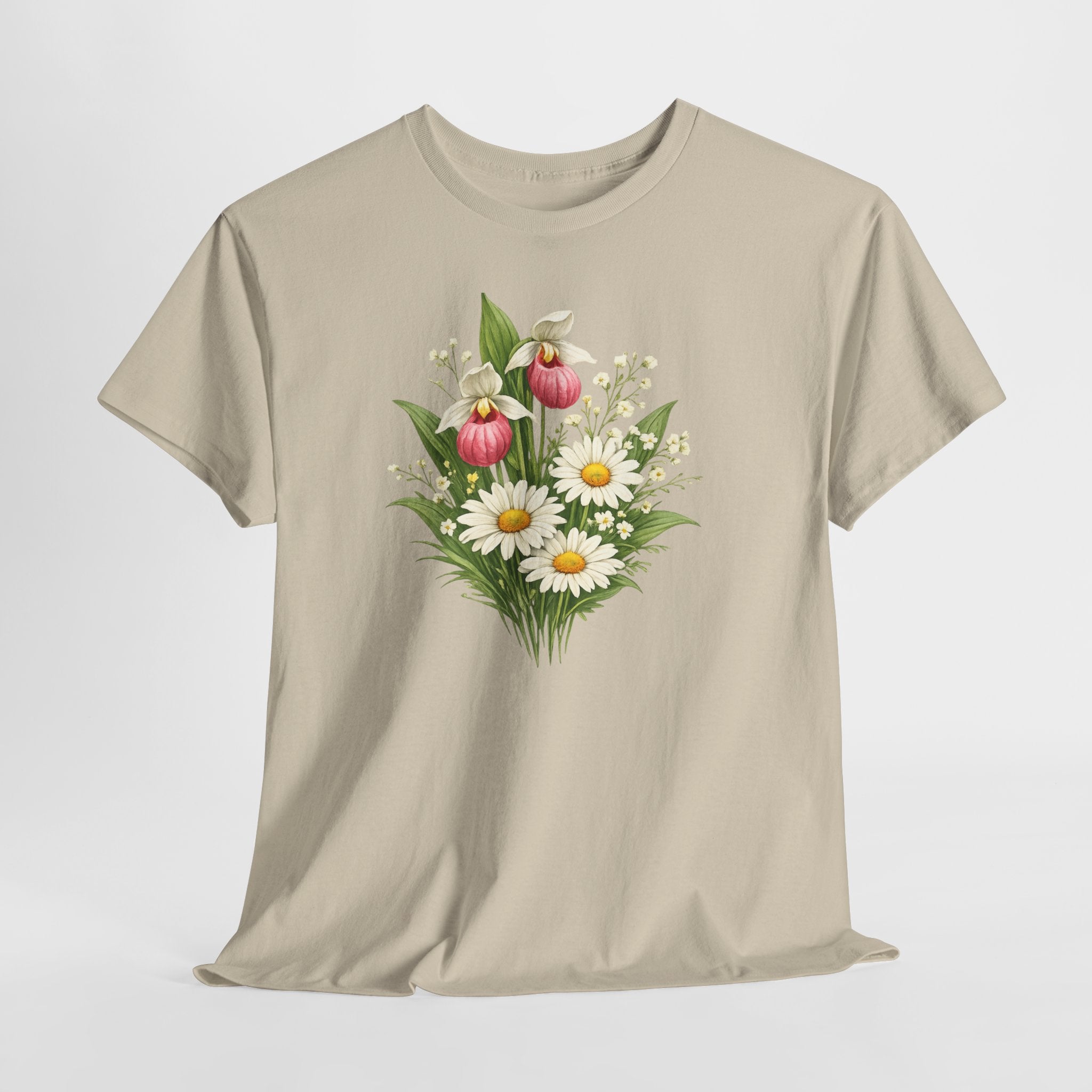 Unisex Heavy Cotton Tee, spring floral