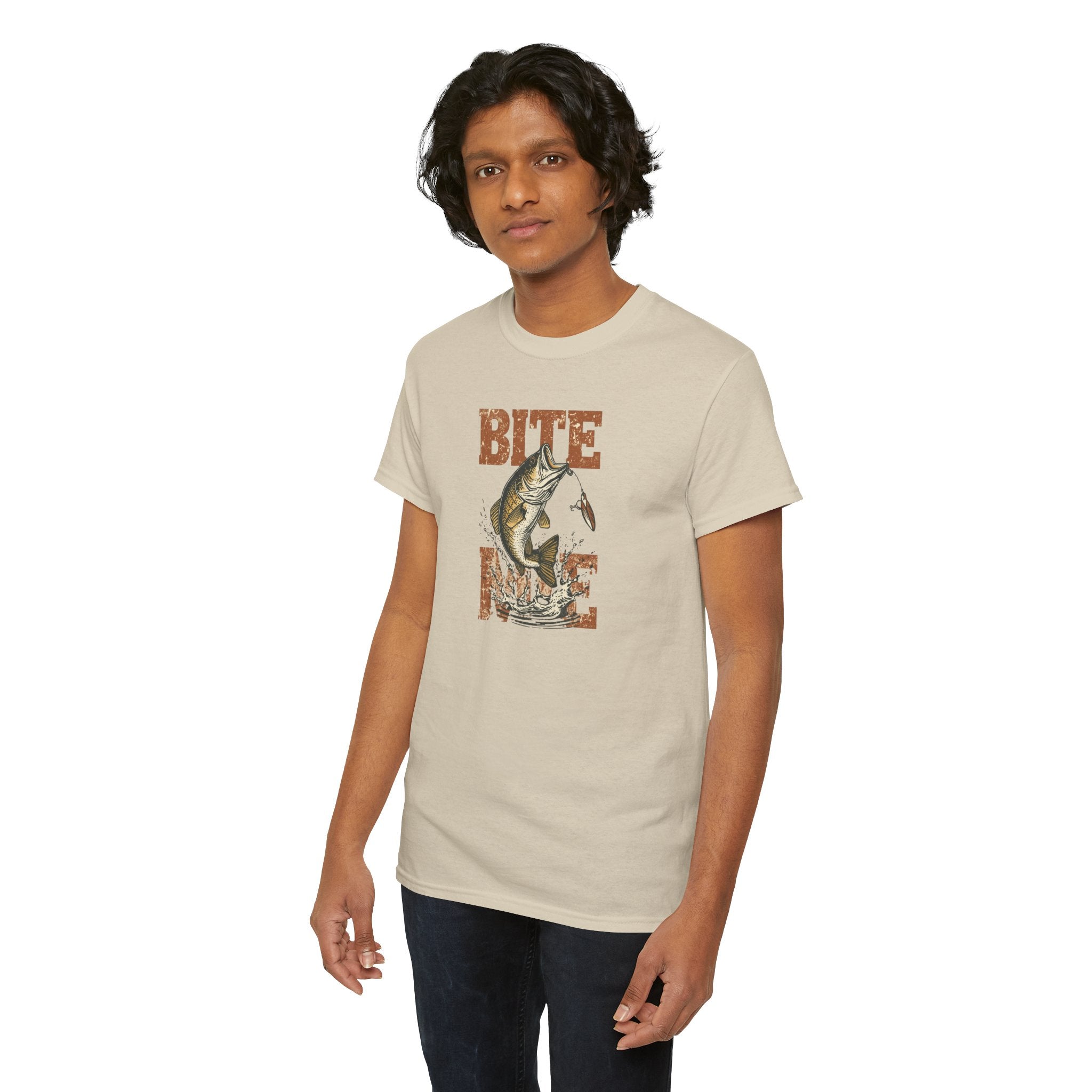 Unisex Heavy Cotton Tee, bass fishing, bite me shirt