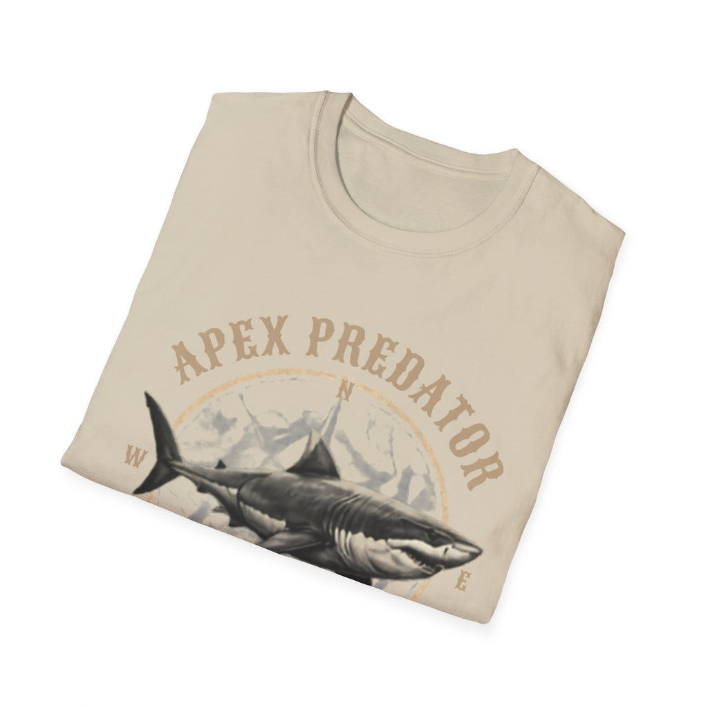 Unisex Softstyle T-Shirt, Great White Shark T-Shirt, Vintage Ocean Predator Tee, Shark Lover Gift, Marine Life Shirt, Apex Predator Graphic Tee, Beach Ocean Shirt