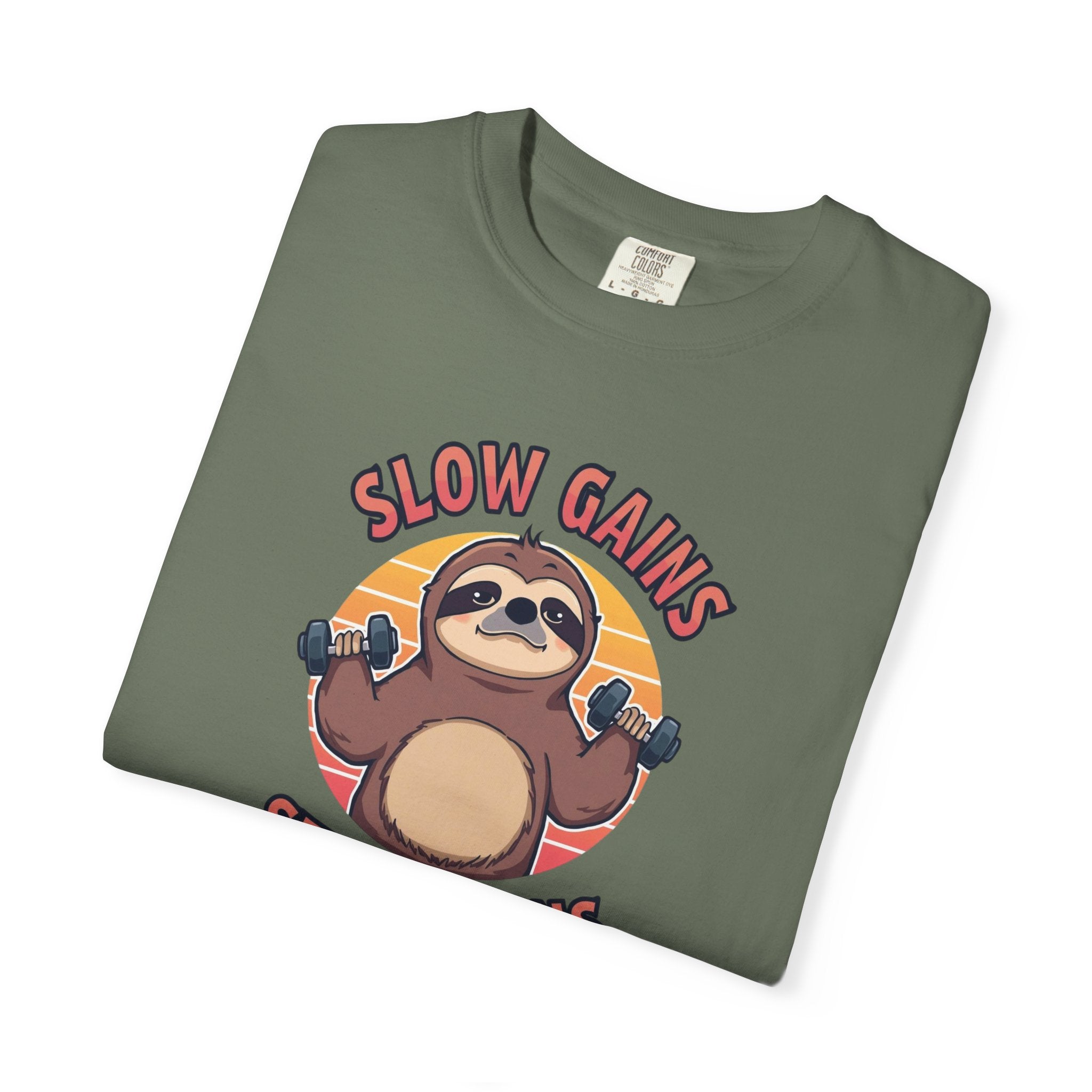 Unisex Garment-Dyed T-shirt, sloth workout