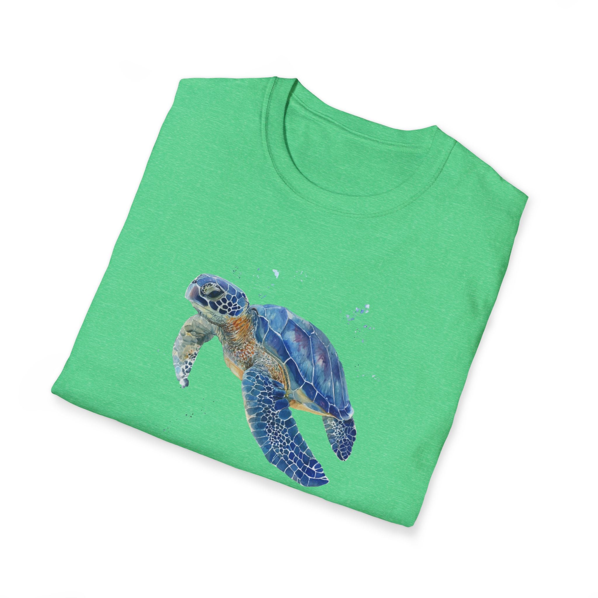 Unisex Softstyle ,T-Shirt Water Color Sea Turtle