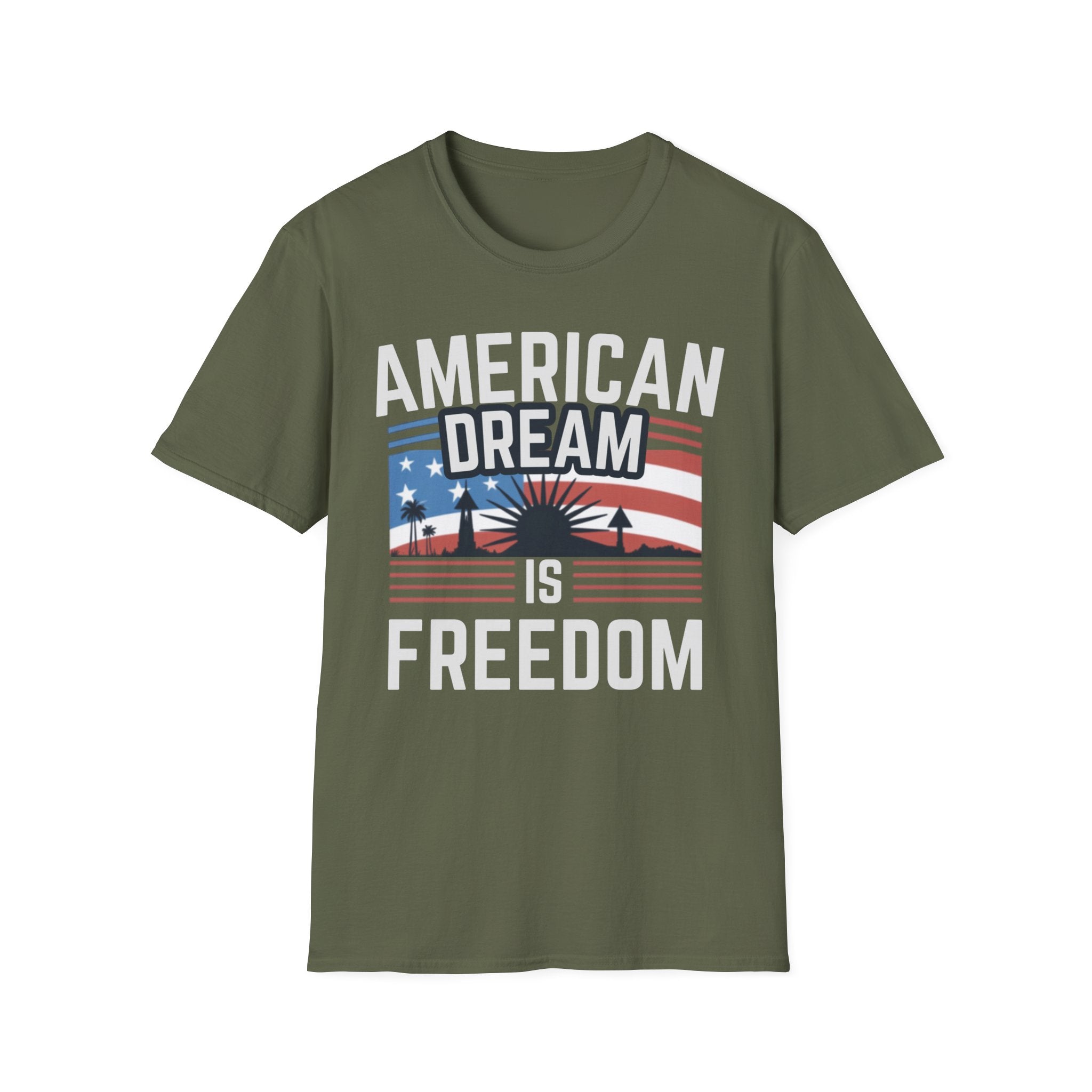 Unisex Softstyle T-Shirt, American Dream and Freedom