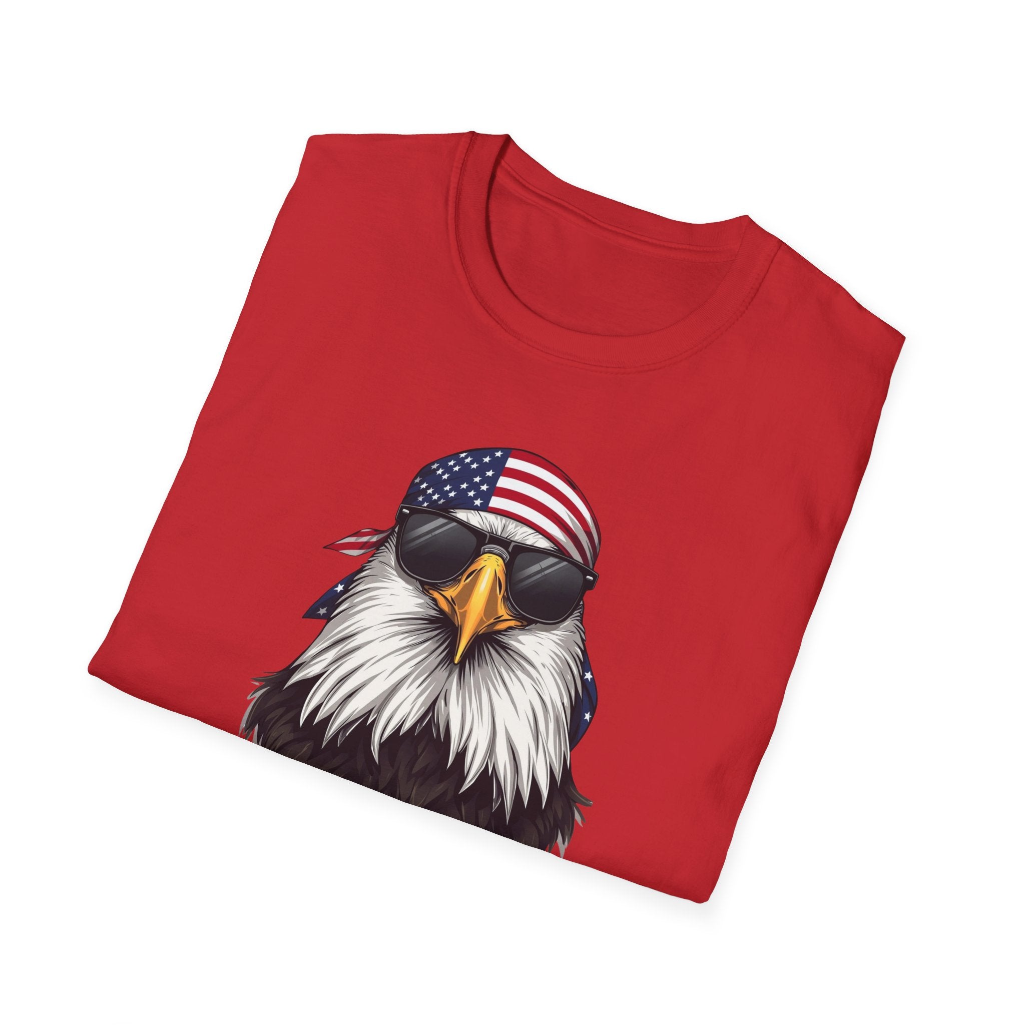 Unisex Softstyle T-Shirt, patriotic bald eagle