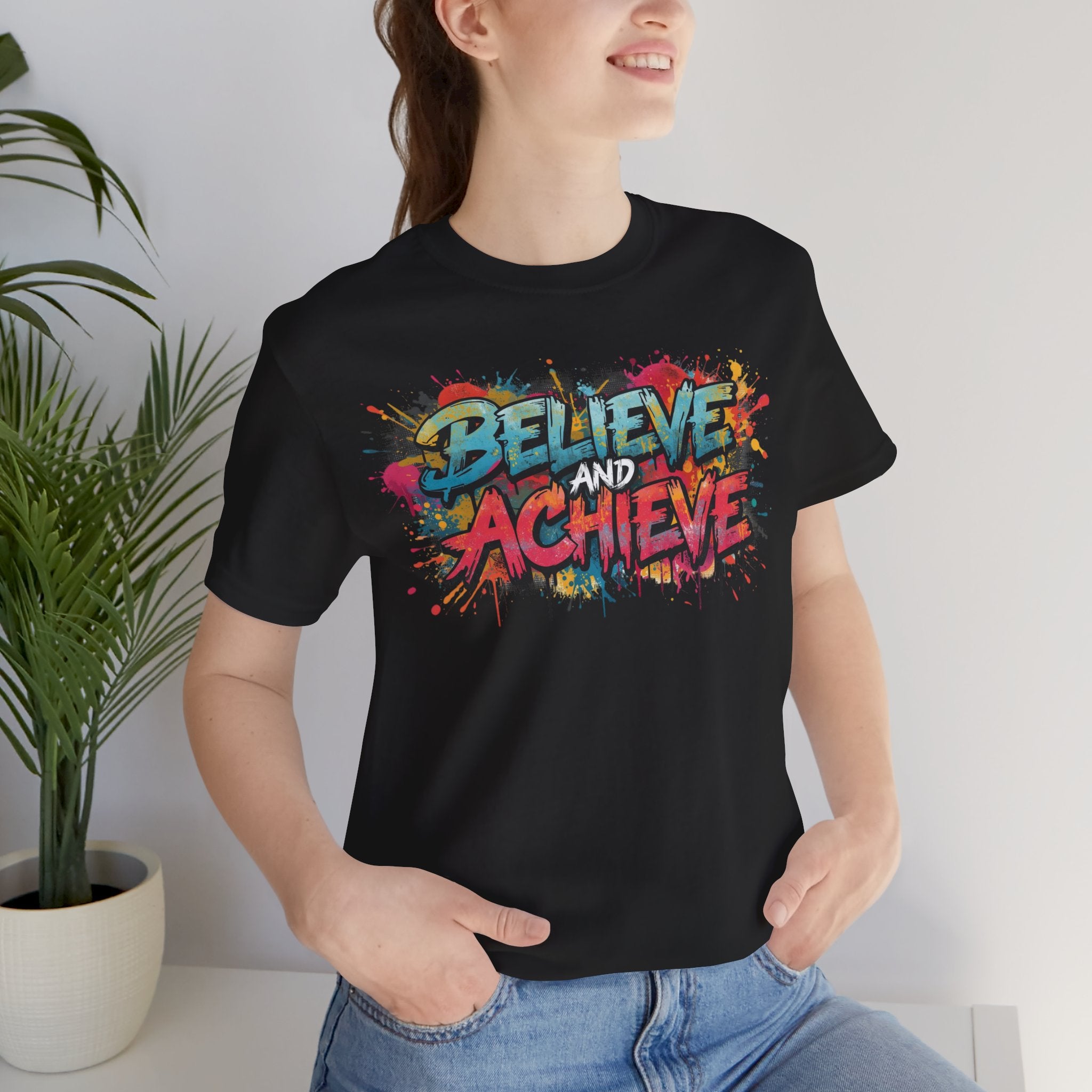 Unisex Jersey Short Sleeve Tee Believe and Achieve