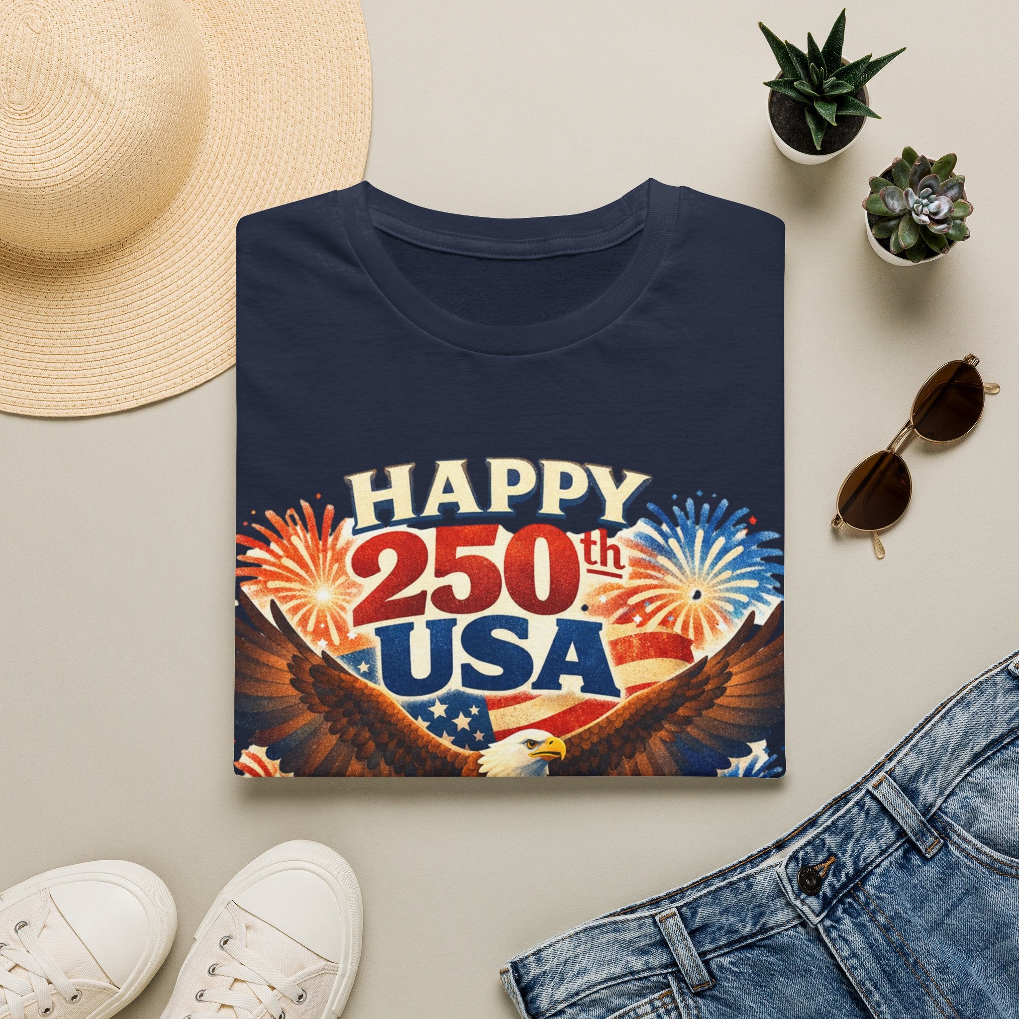 Unisex Softstyle T-Shirt, Happy 250th USA Shirt, 250 Years of Freedom Tee, Patriotic America 1776 2026 T-Shirt, USA Anniversary Shirt