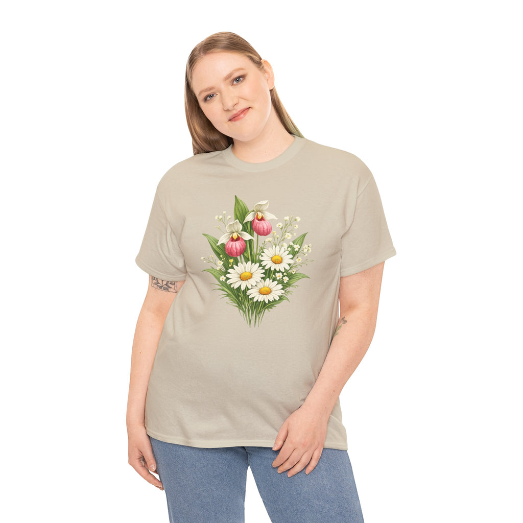 Unisex Heavy Cotton Tee, spring floral