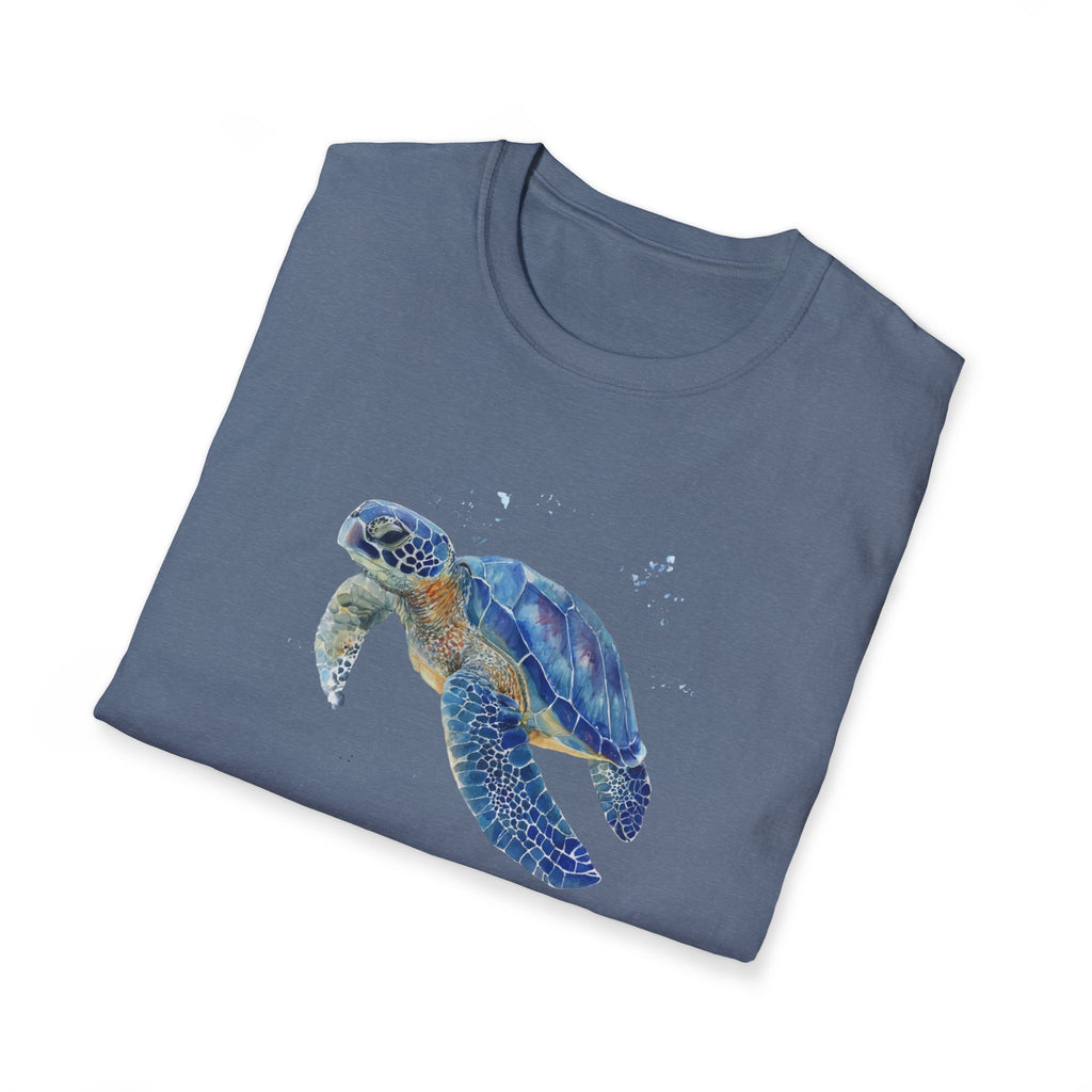 Unisex Softstyle ,T-Shirt Water Color Sea Turtle