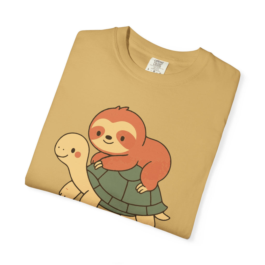 Unisex Garment-Dyed T-shirt, sloth and turtle