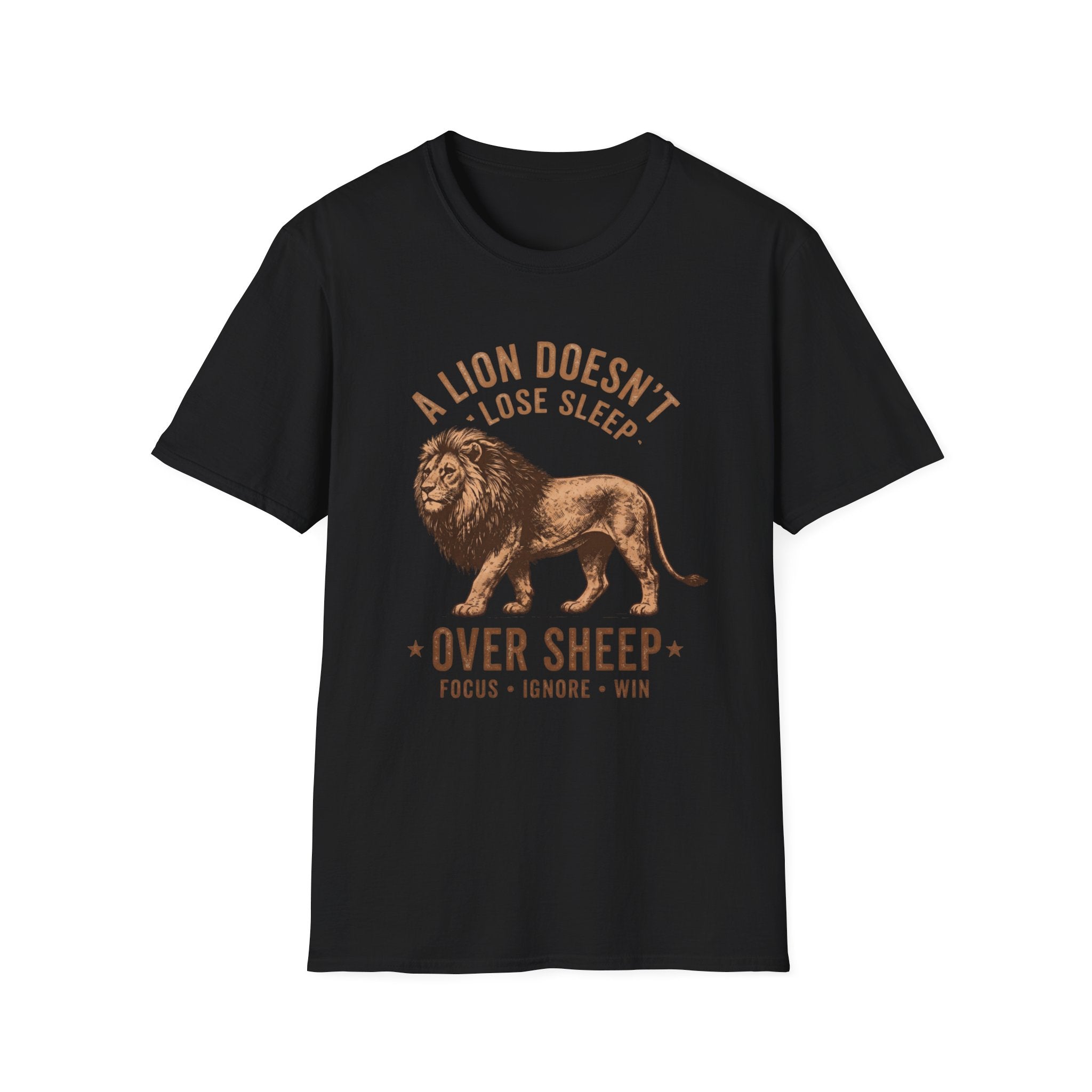 Unisex Softstyle T-Shirt, King Mode No Competition T-Shirt, Lion Motivation Shirt, Alpha Mindset Tee, Gym Shirt for Men, Bold Lion Graphic Tee, Gift for Him