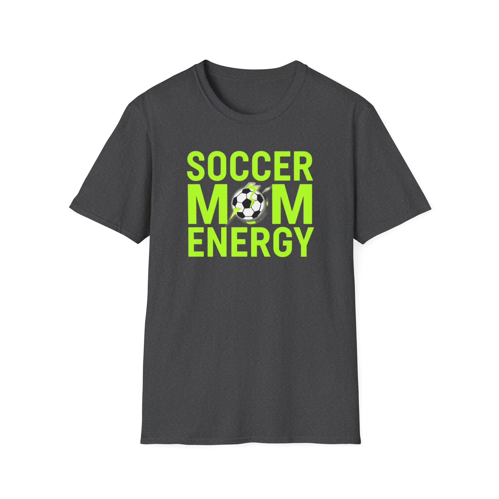 Unisex Softstyle T-Shirt, Soccer Mom Energy Shirt, Trendy Sports Mom Tee, Funny Soccer Mom Gift, Mother’s Day Shirt, Minimalist Athletic Mom