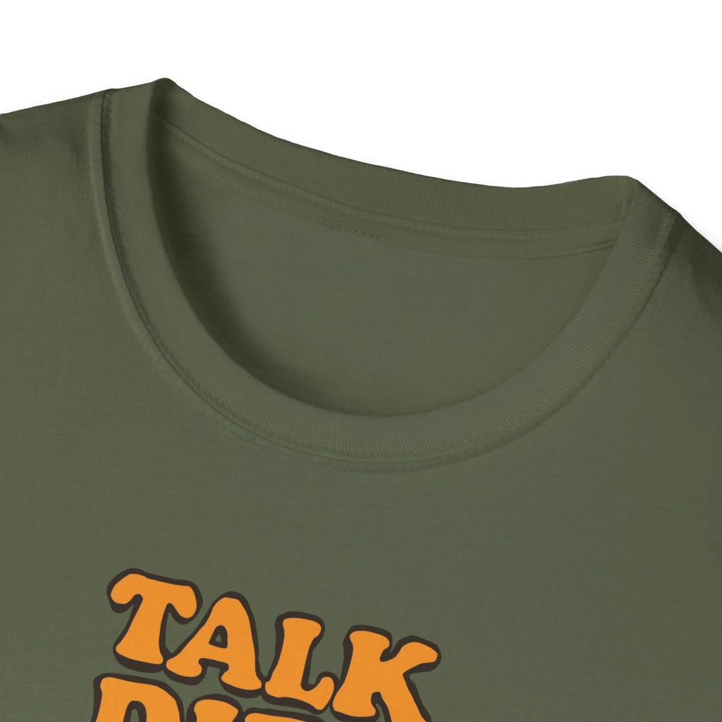 Unisex Softstyle T-Shirt,Talk Dirt To Me Shirt, Funny Gardener T-Shirt, Retro Gardening Tee, Plant Lover Gift, Spring Garden Shirt Women Men