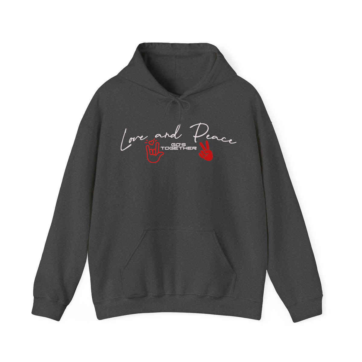 Unisex Heavy Blend™ Hooded Sweatshirt, love and peace shirt