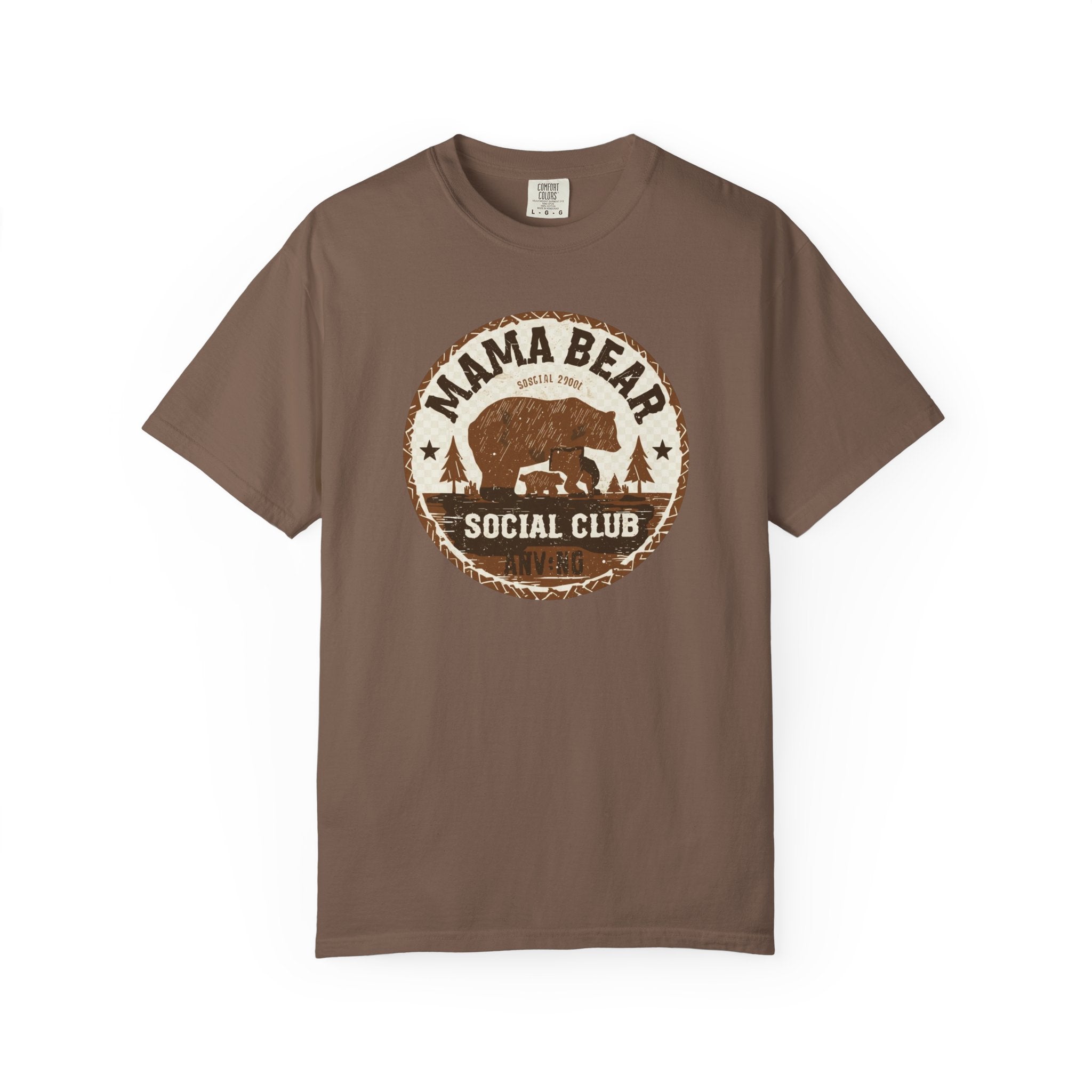 Unisex Garment-Dyed T-shirt, Mama Bear Social Club Shirt, Mama Bear Tee, Cute Mom Gift