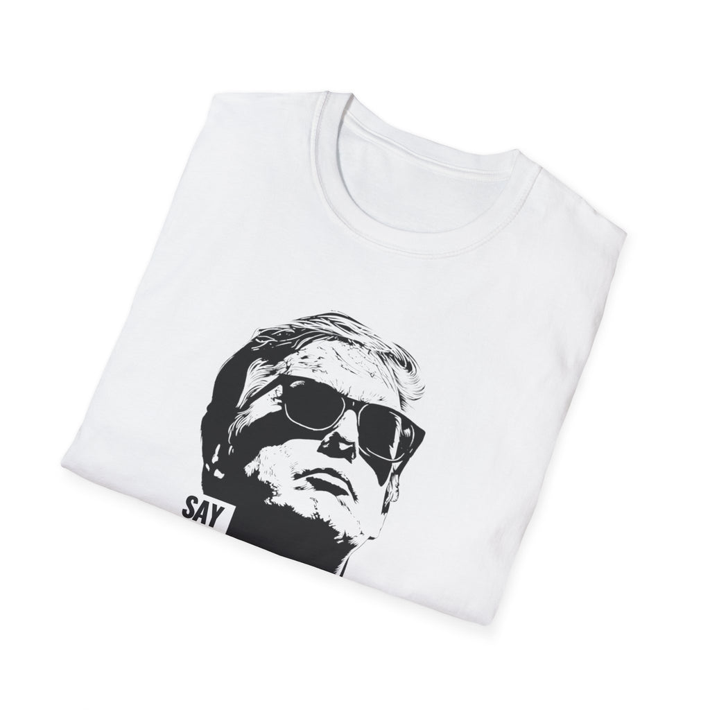 Unisex Softstyle T-Shirt, Whats My Name Shirt Minimal Trump Tee, Streetwear Graphic Tee, Funny Political Shirt, Trendy Minimalist Shirt