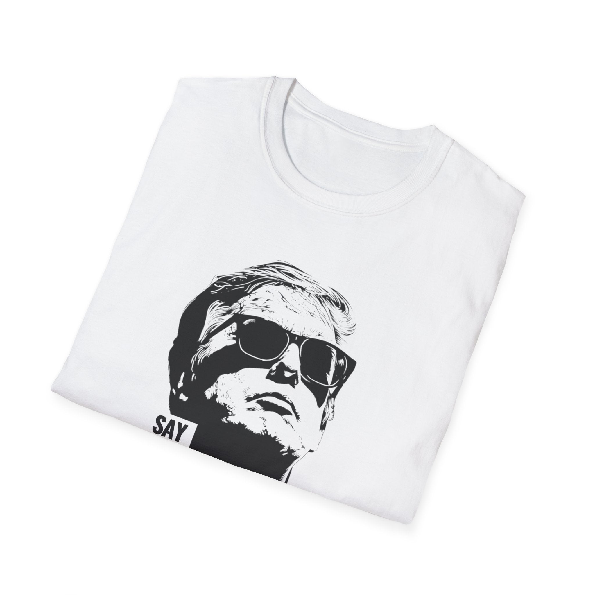 Unisex Softstyle T-Shirt, Whats My Name Shirt Minimal Trump Tee, Streetwear Graphic Tee, Funny Political Shirt, Trendy Minimalist Shirt