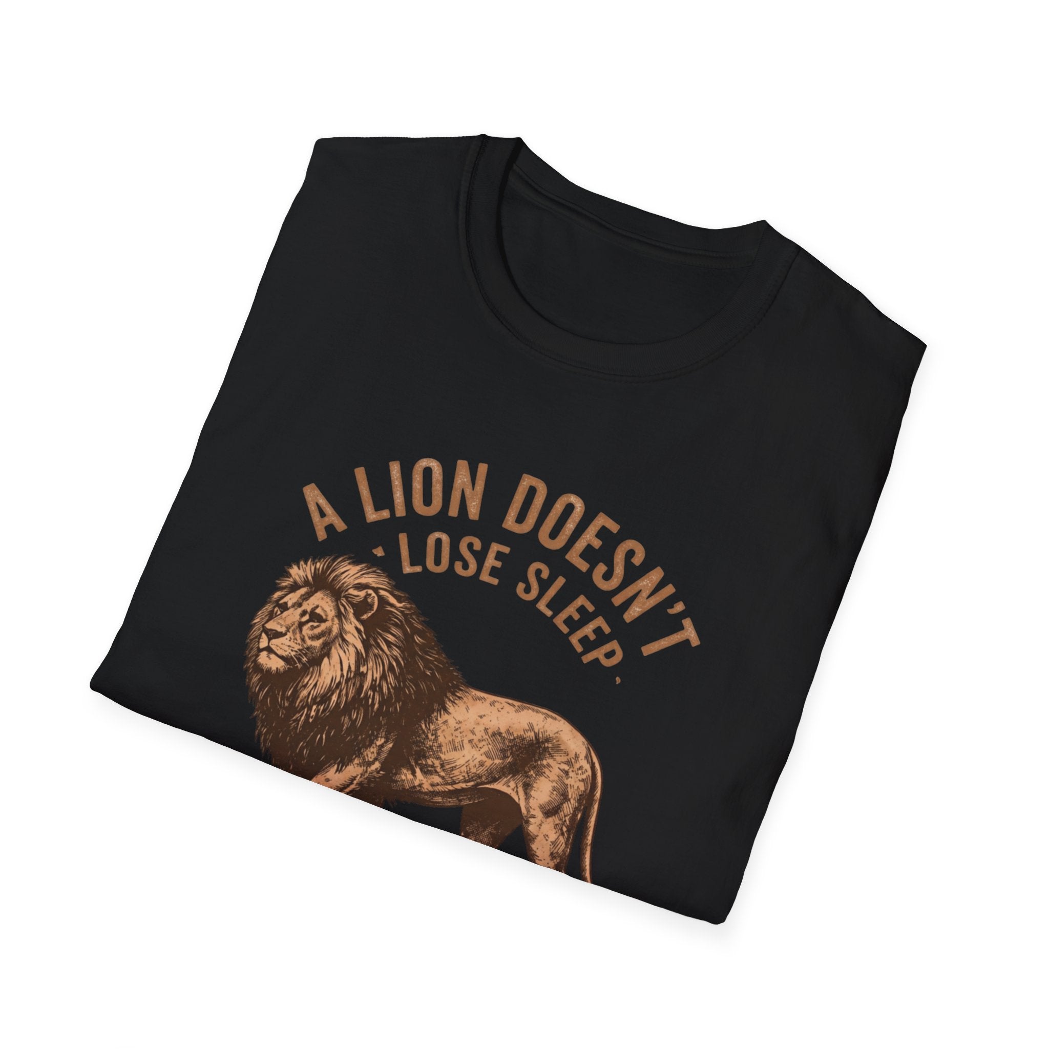 Unisex Softstyle T-Shirt, King Mode No Competition T-Shirt, Lion Motivation Shirt, Alpha Mindset Tee, Gym Shirt for Men, Bold Lion Graphic Tee, Gift for Him