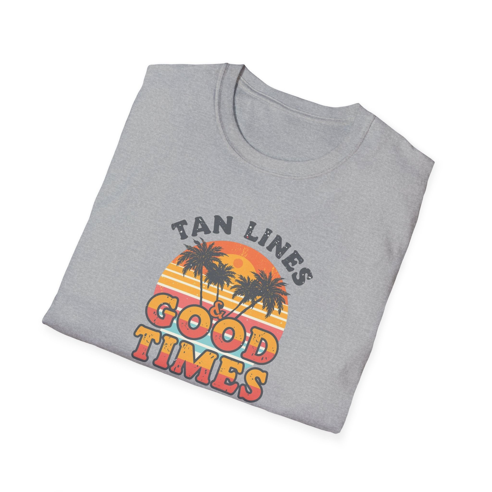 Unisex Softstyle T-Shirt, tan lines good times