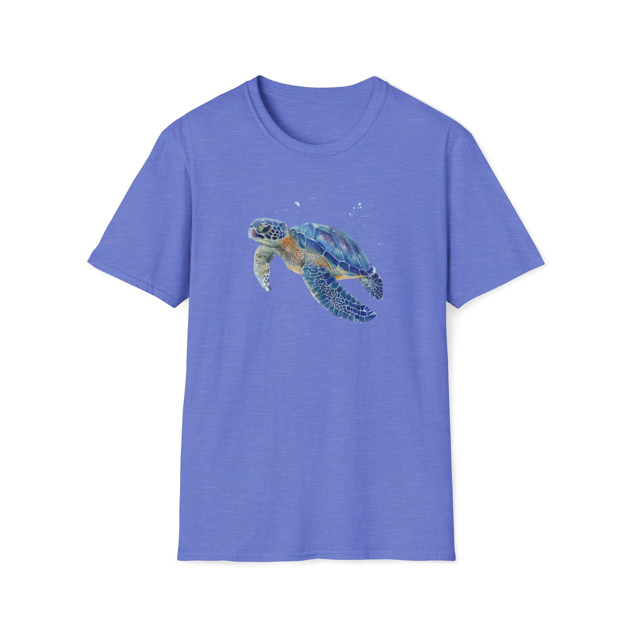 Unisex Softstyle ,T-Shirt Water Color Sea Turtle