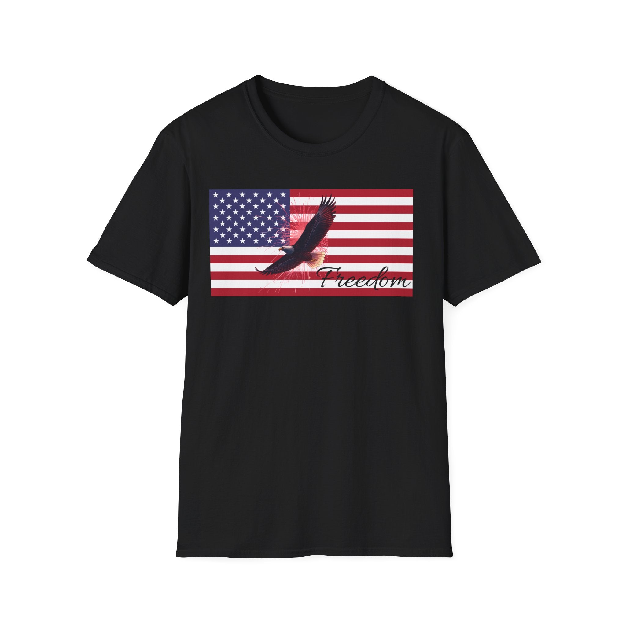 Unisex Softstyle T-Shirt, Red White and Boom Shirt, Funny 4th of July Trump Tee, Patriotic Eagle Fireworks Shirt, USA Party Shirt