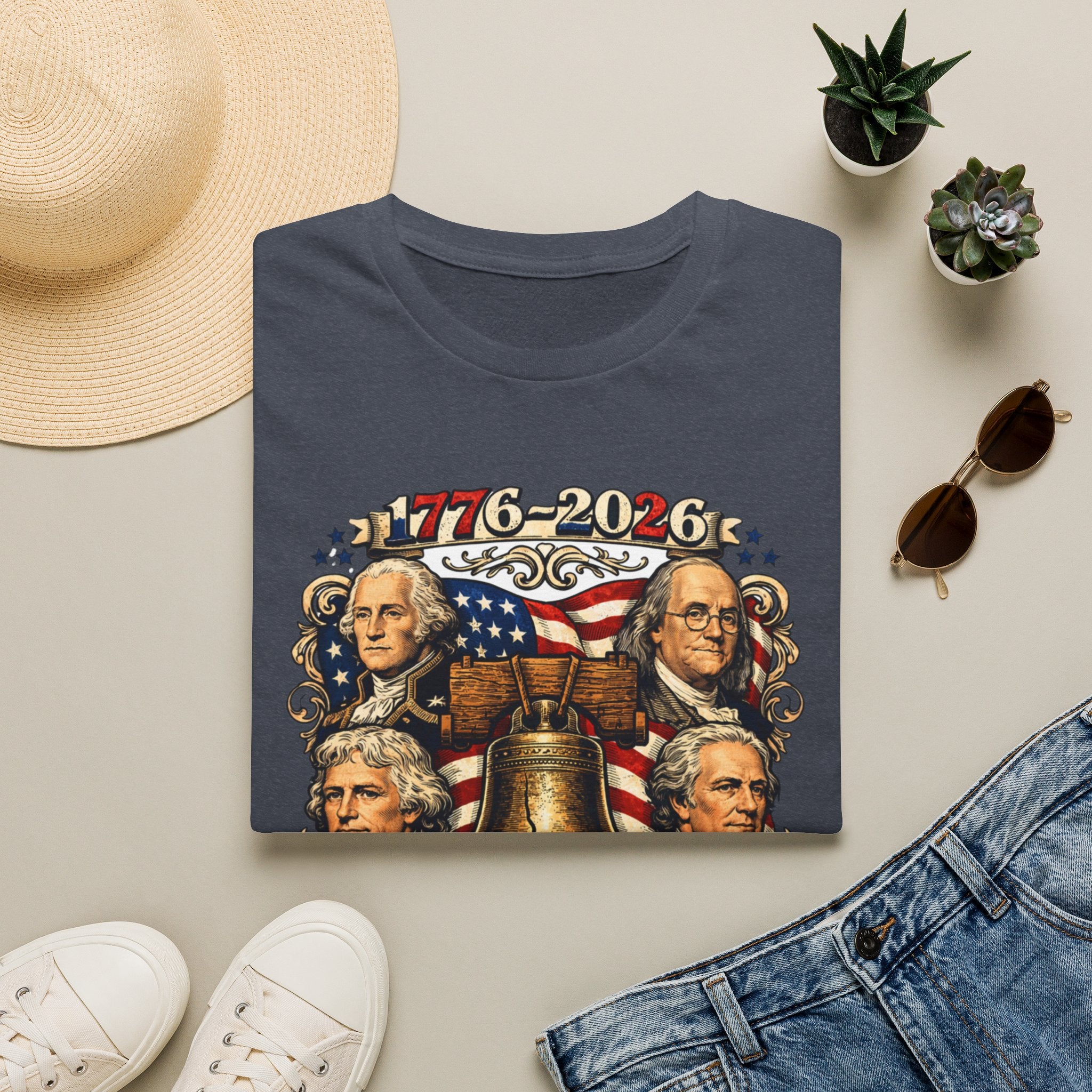 Unisex Softstyle T-Shirt, 250 Years of Liberty Shirt, Founding Fathers Tee, America 1776 2026 Patriotic T-Shirt