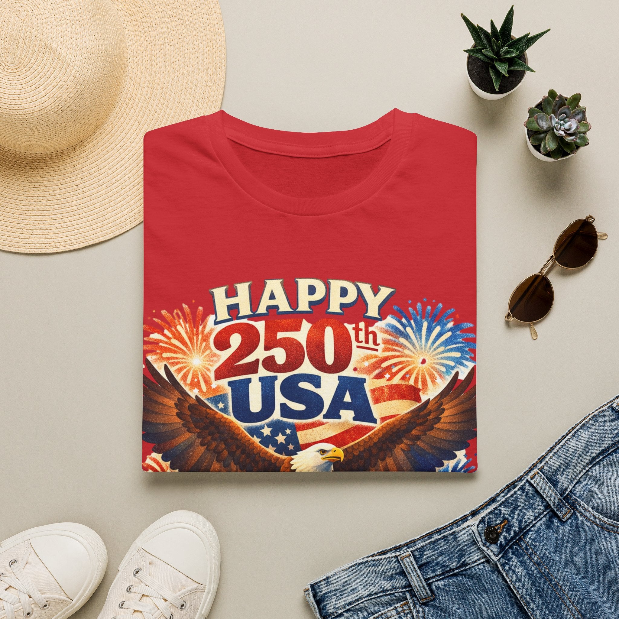 Unisex Softstyle T-Shirt, Happy 250th USA Shirt, 250 Years of Freedom Tee, Patriotic America 1776 2026 T-Shirt, USA Anniversary Shirt